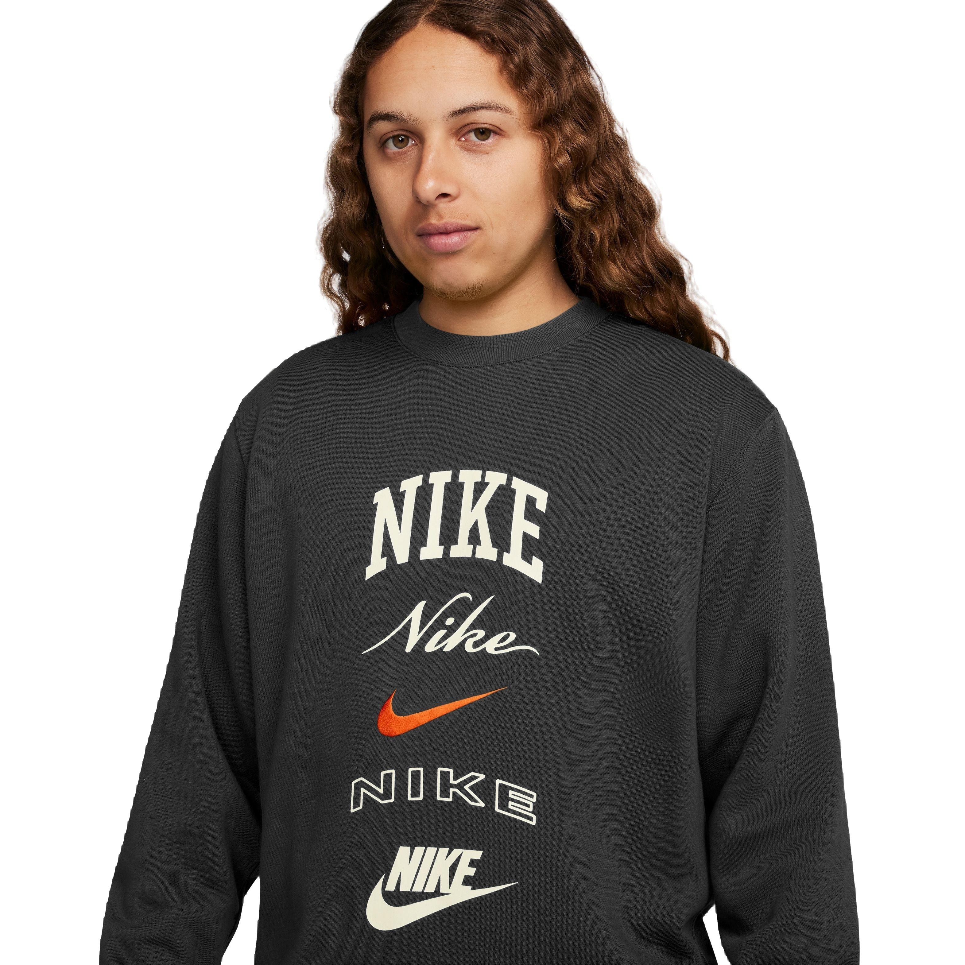 Nike Men's Club Stack Graphic Crew - Black - BLACK Thumbnail View 3