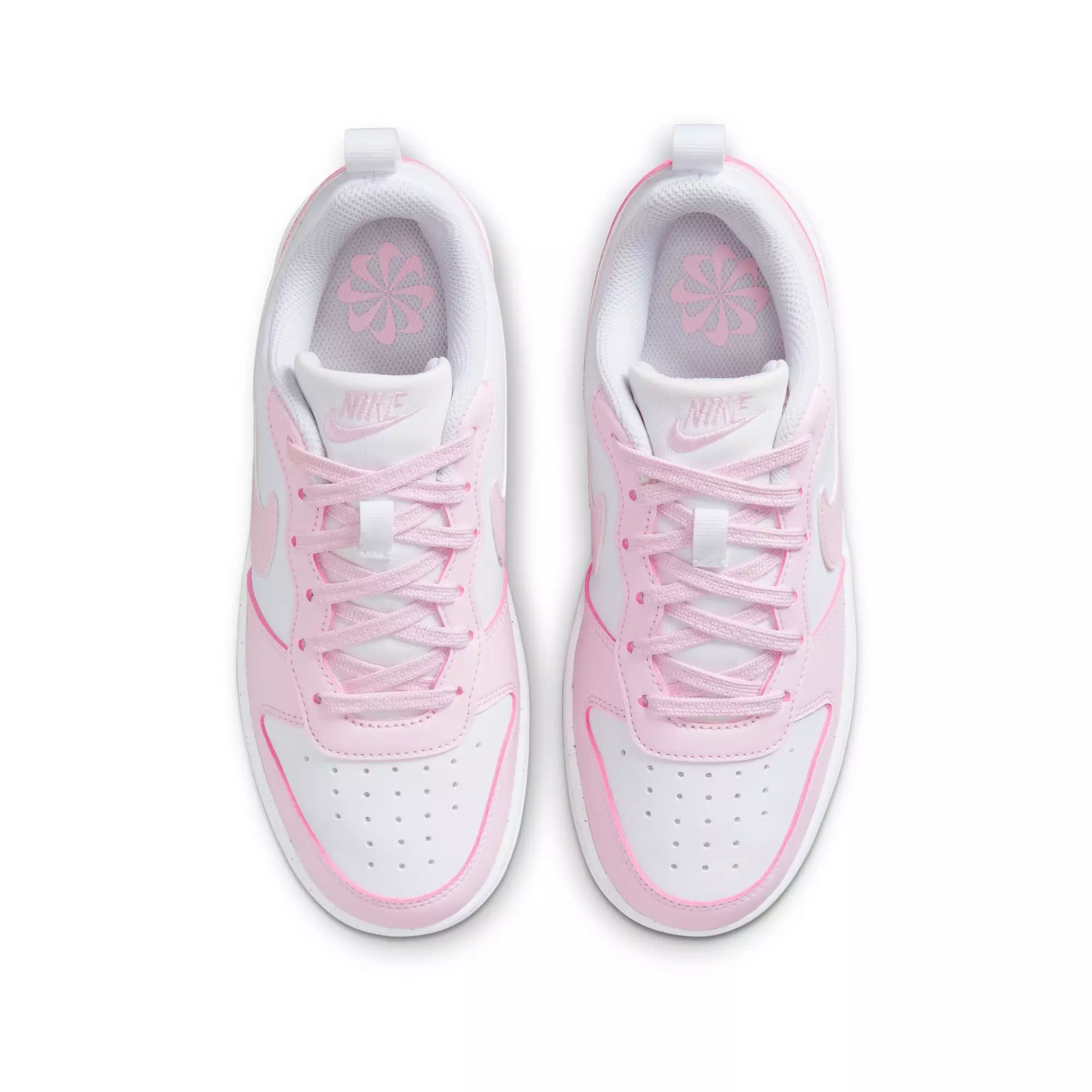 Nike Court Borough Low Recraft "White/Pink Foam" Grade School Girls' Shoe - WHITE/PINK