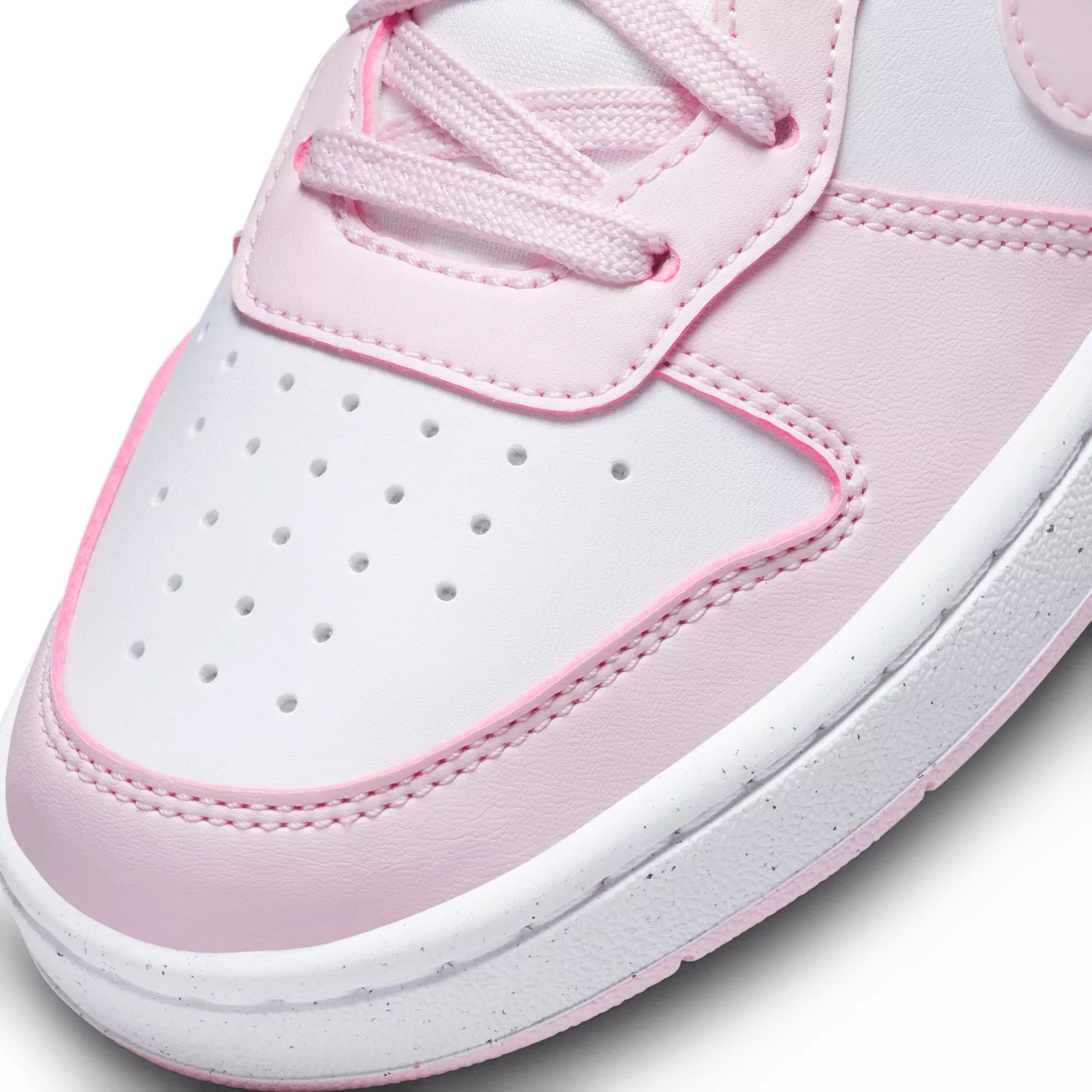 Nike Court Borough Low Recraft "White/Pink Foam" Grade School Girls' Shoe - WHITE/PINK