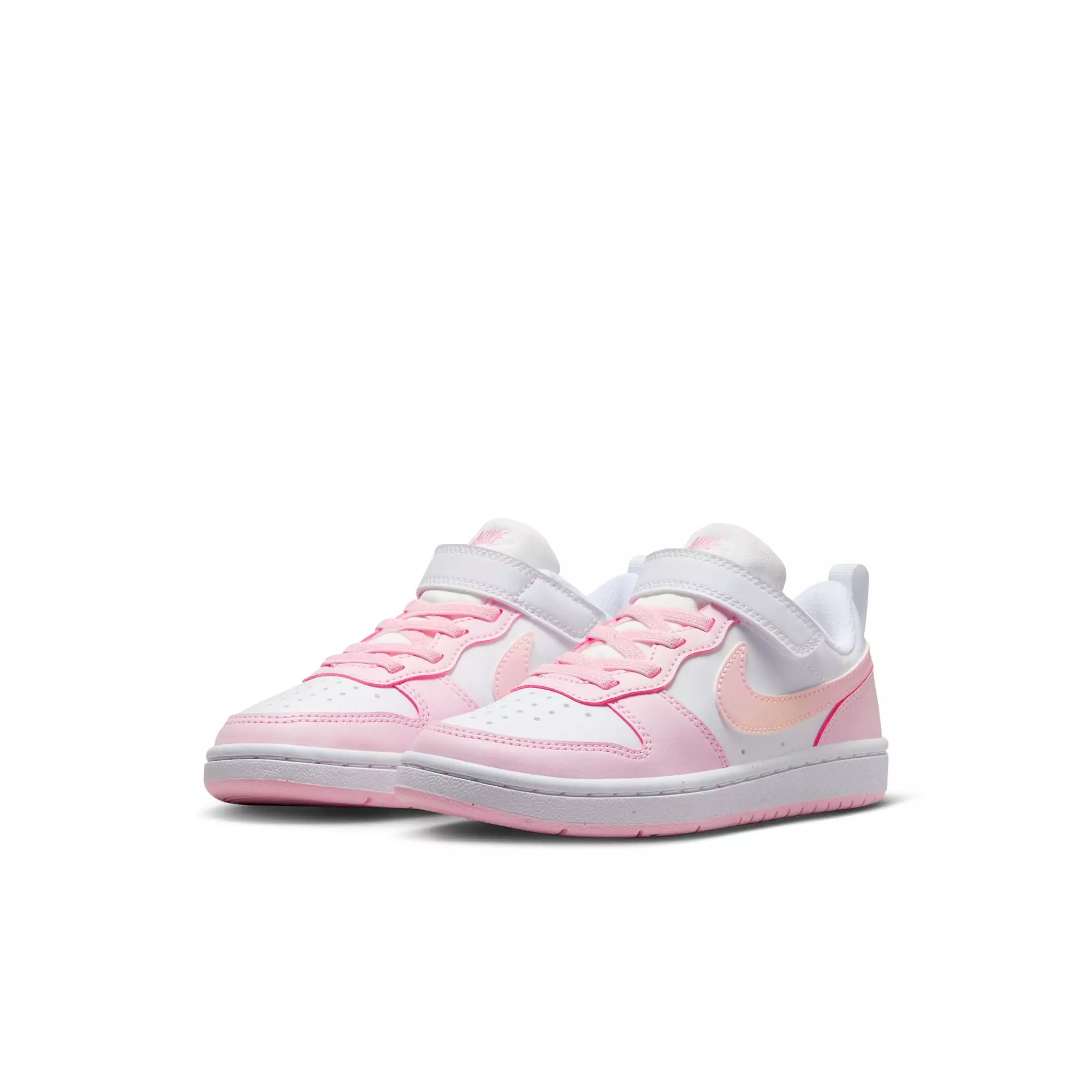 Nike Court Borough Low Recraft "White/Pink Foam" Preschool Girls' Shoe - WHITE/PINK