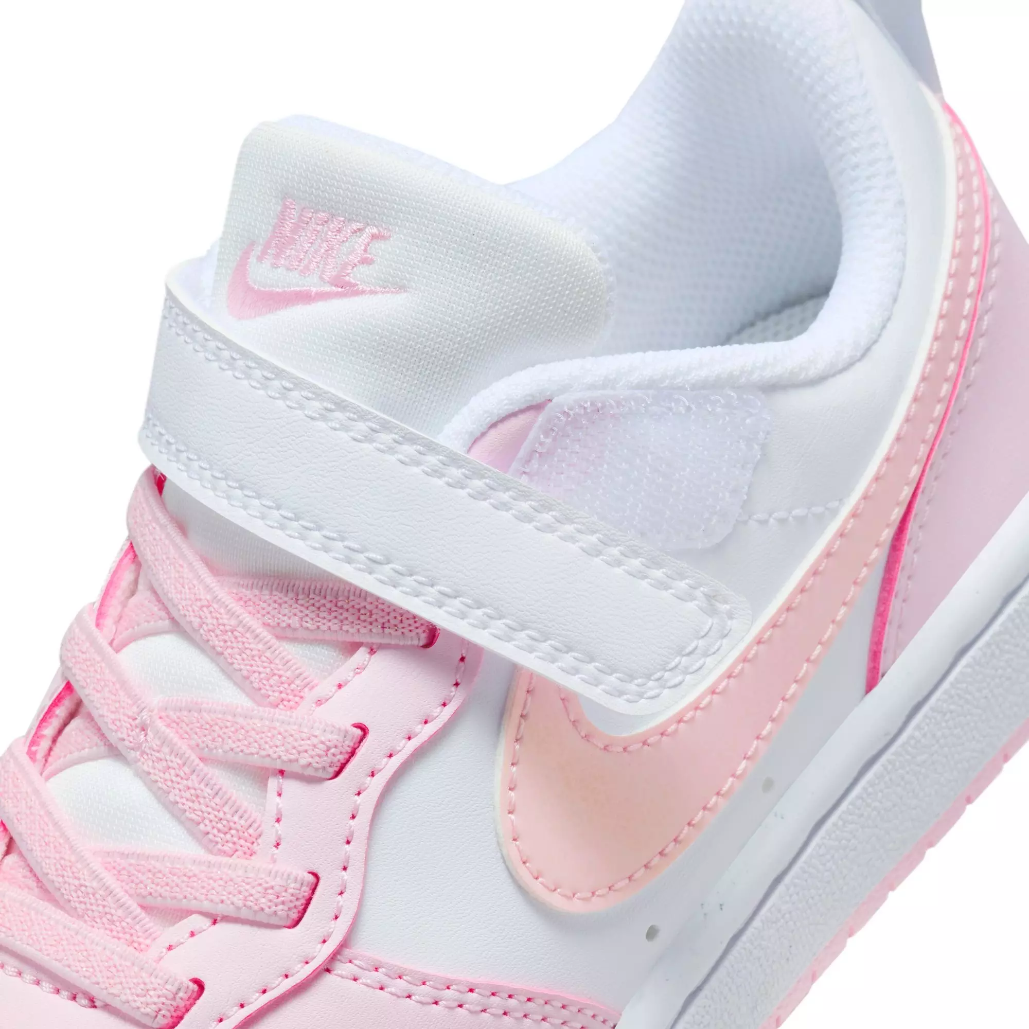 Nike Court Borough Low Recraft "White/Pink Foam" Preschool Girls' Shoe - WHITE/PINK