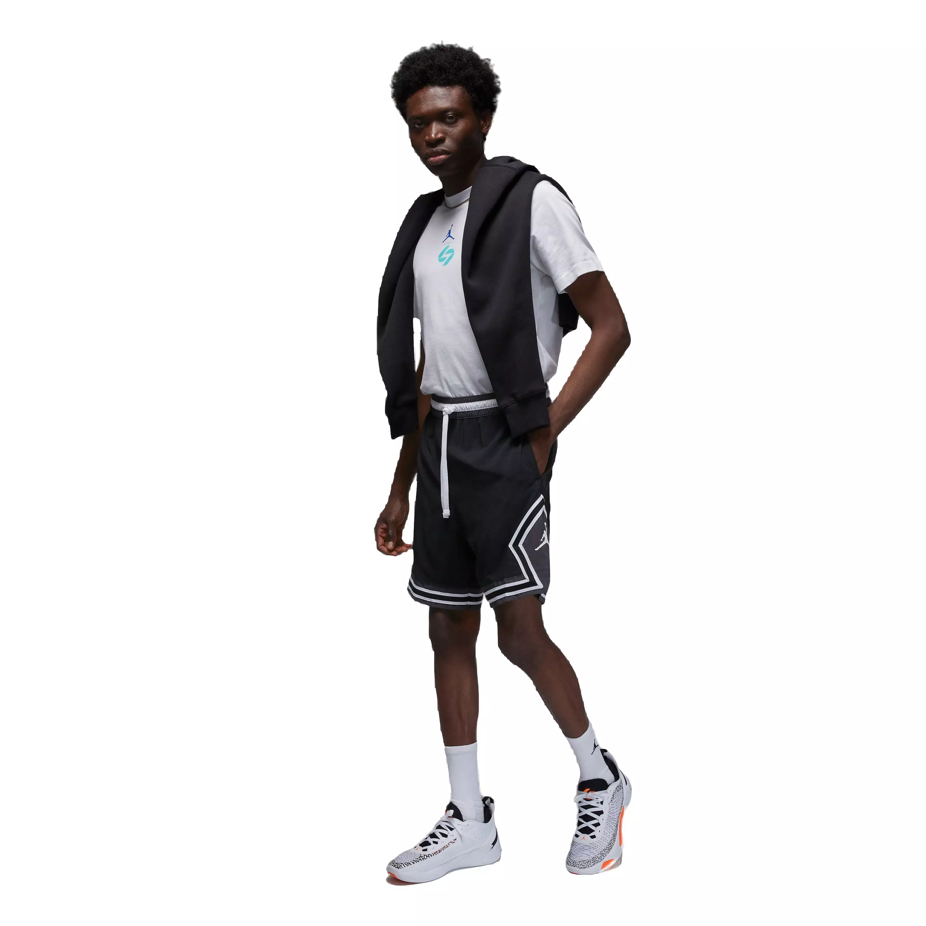 Nike Men's Woven Diamond Shorts - Black - BLACK