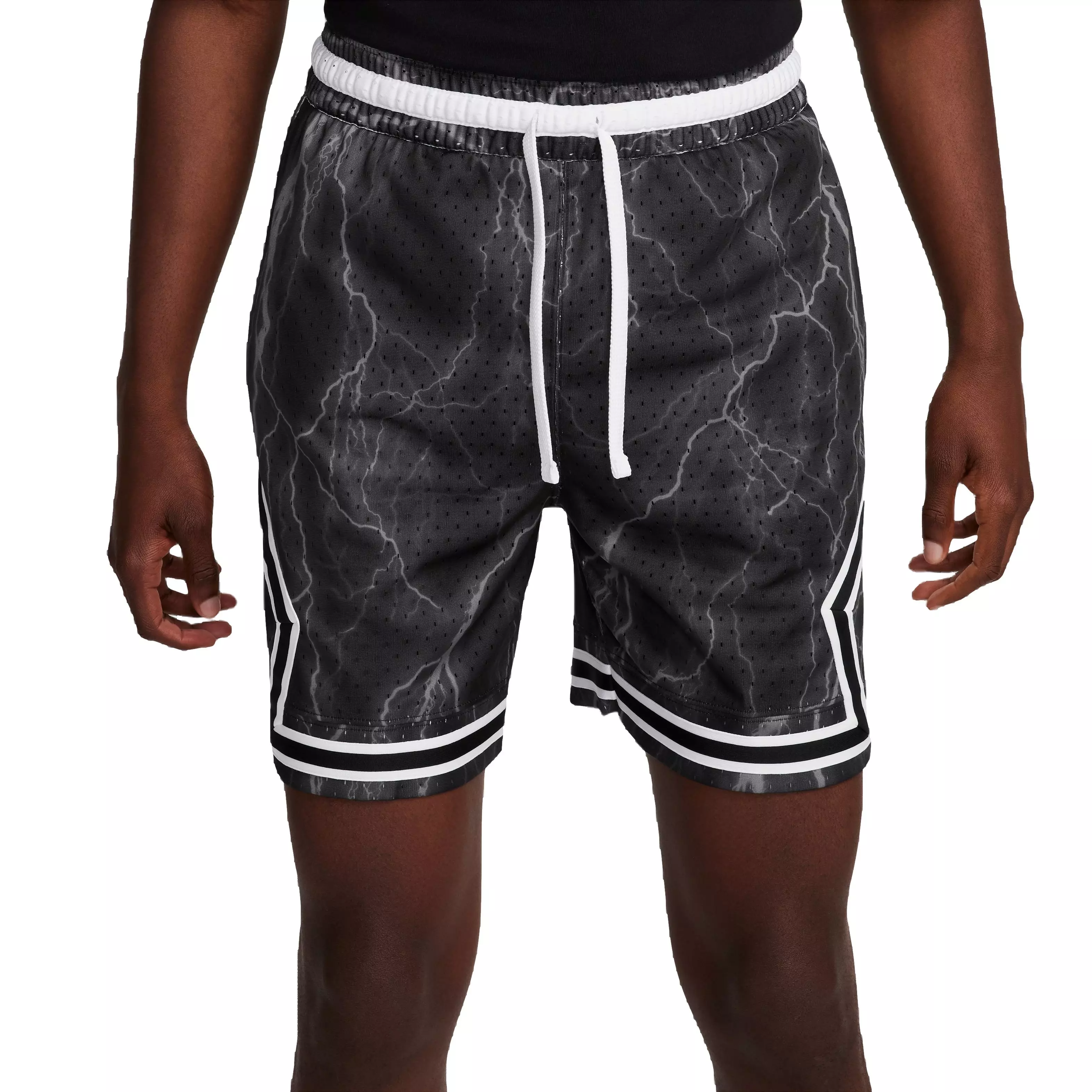 Jordan Men's Sport Printed Diamond Shorts - Black/White - BLACK/WHITE