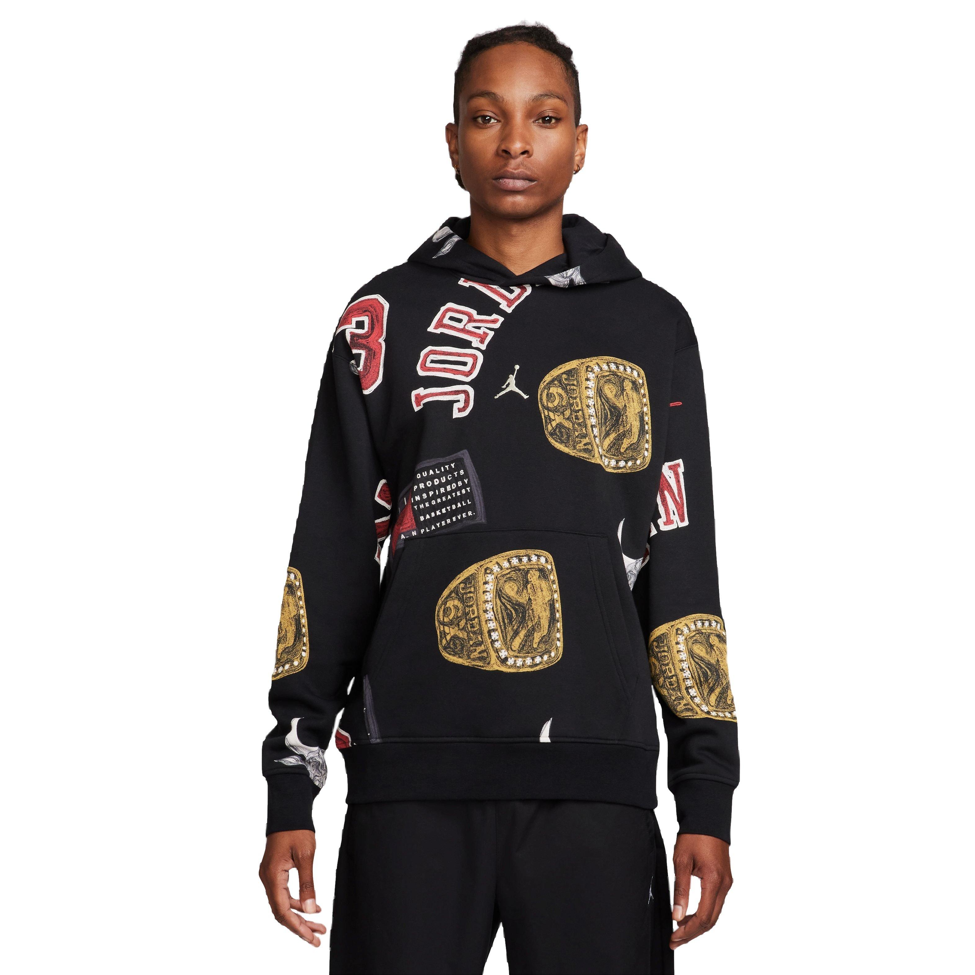 Jordan Men's Printed Hoodie - BLACK Thumbnail View 1
