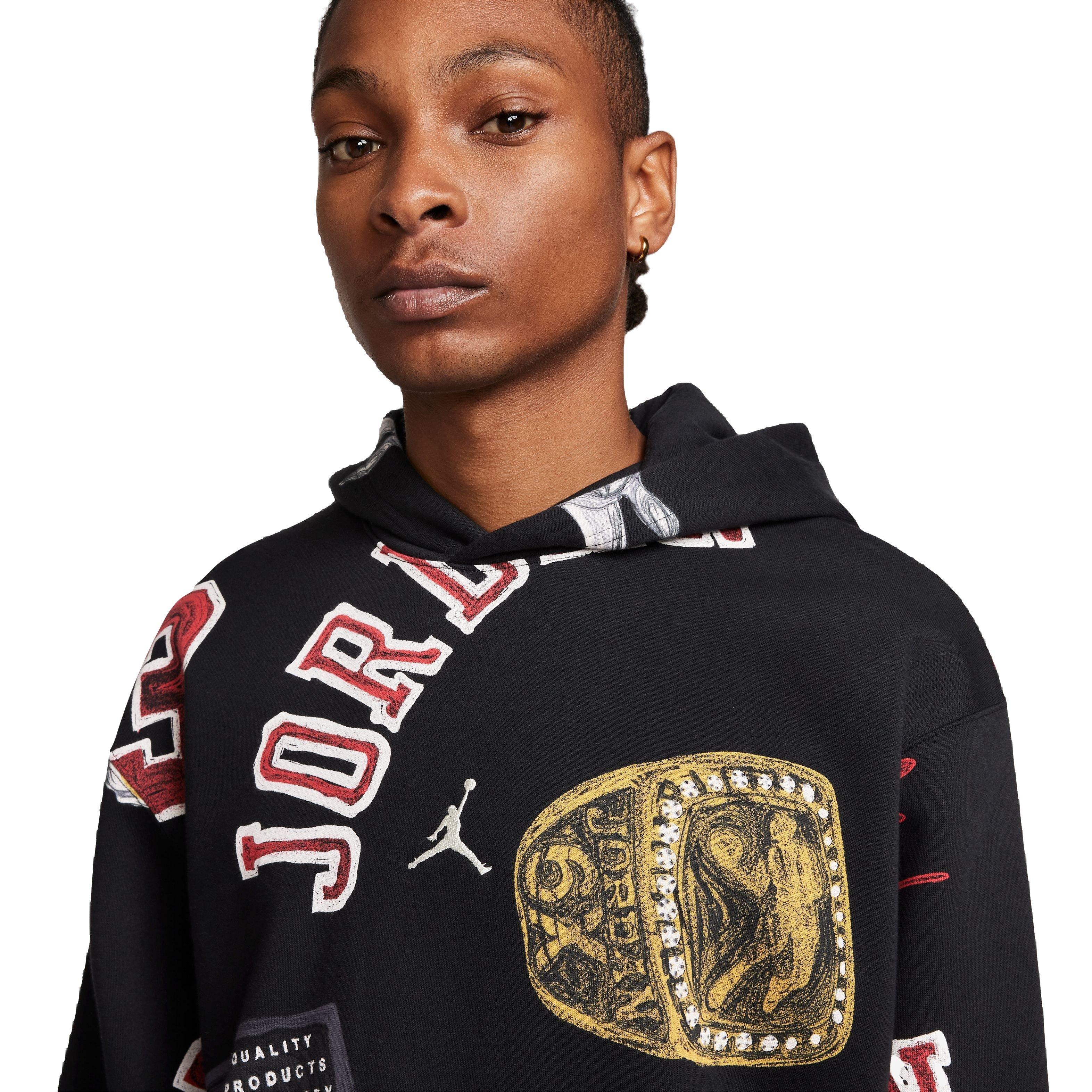 Jordan Men's Printed Hoodie - BLACK Thumbnail View 3