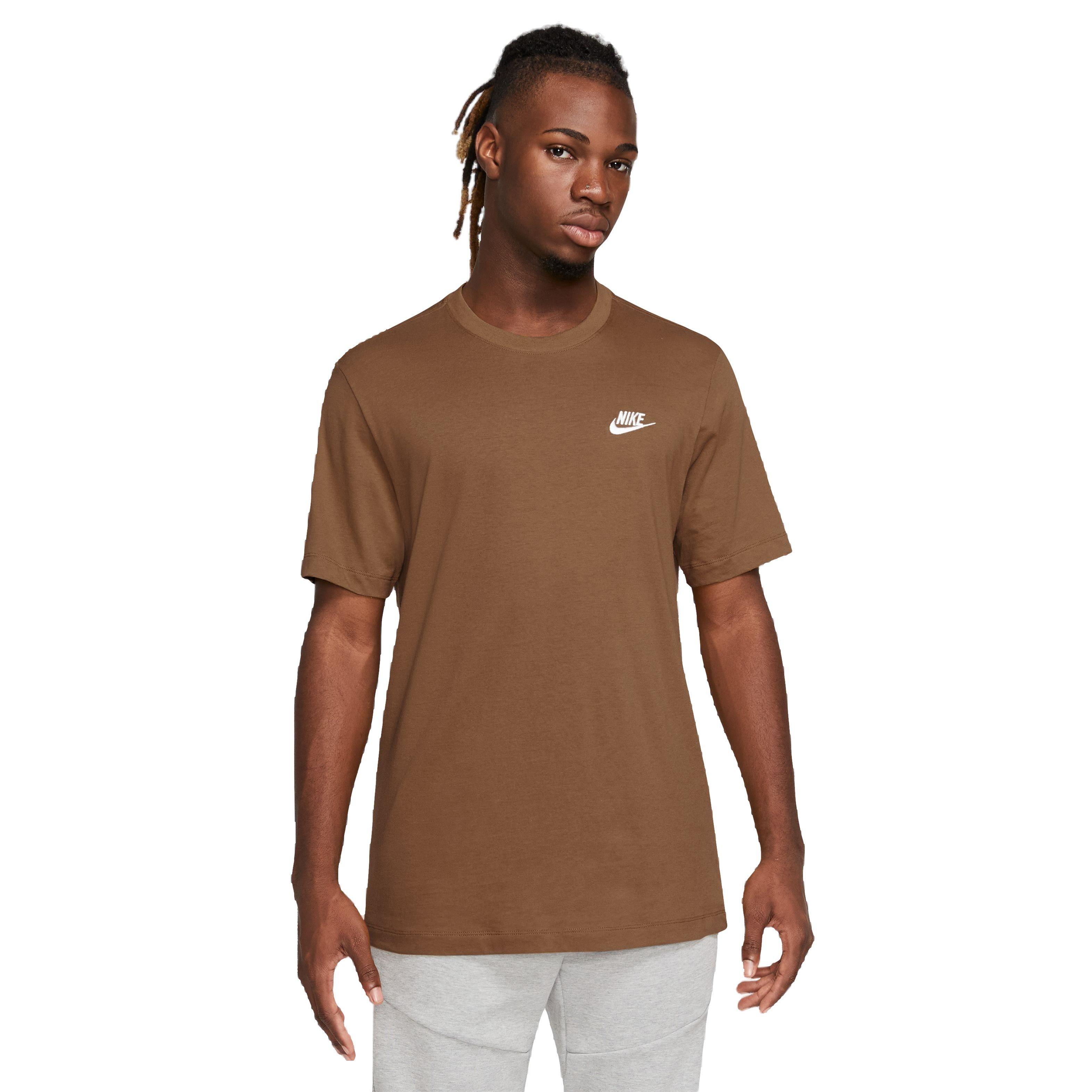 Nike Men's Sportswear Club Tee-Brown - BROWN Thumbnail View 1