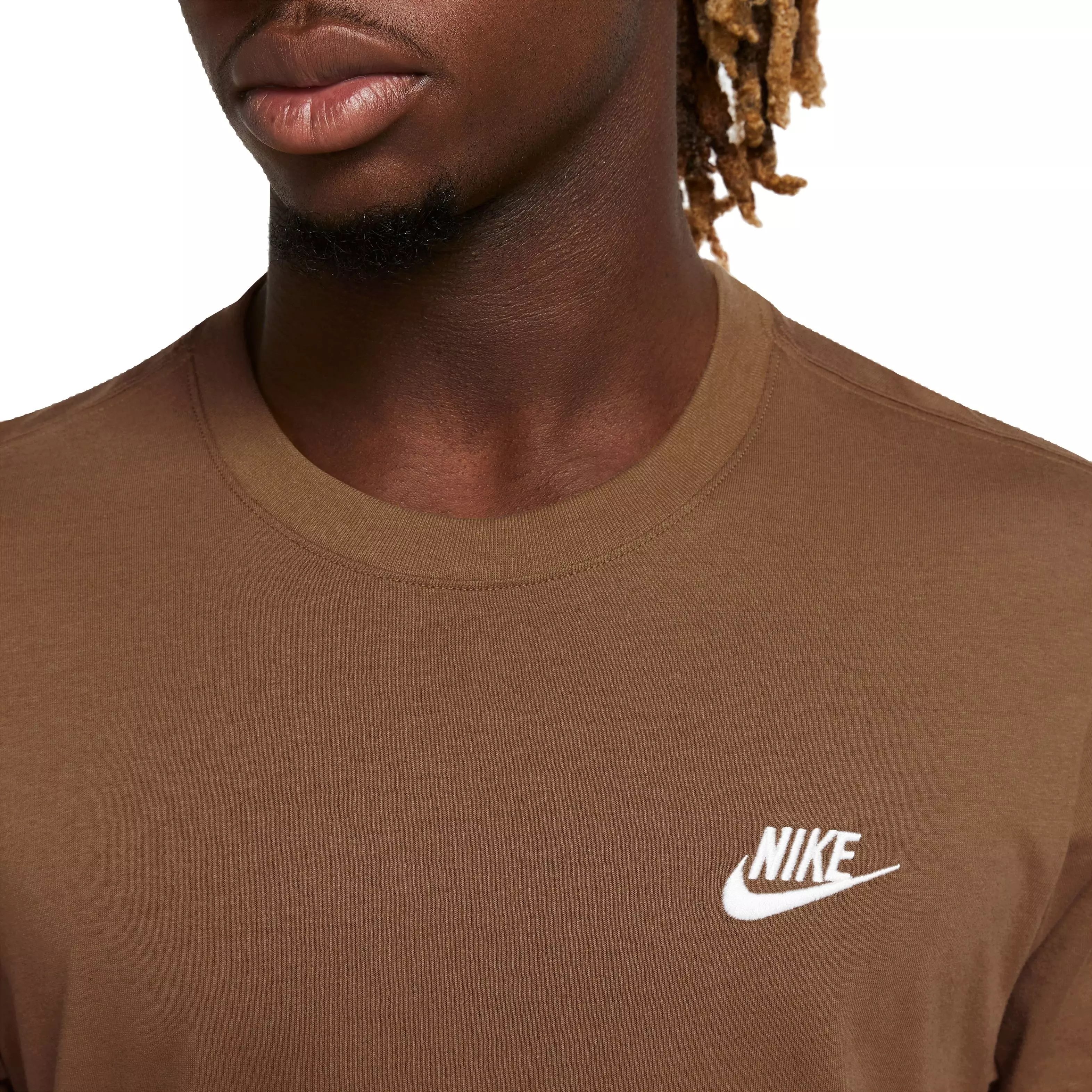 Nike Men's Sportswear Club Tee-Brown - BROWN
