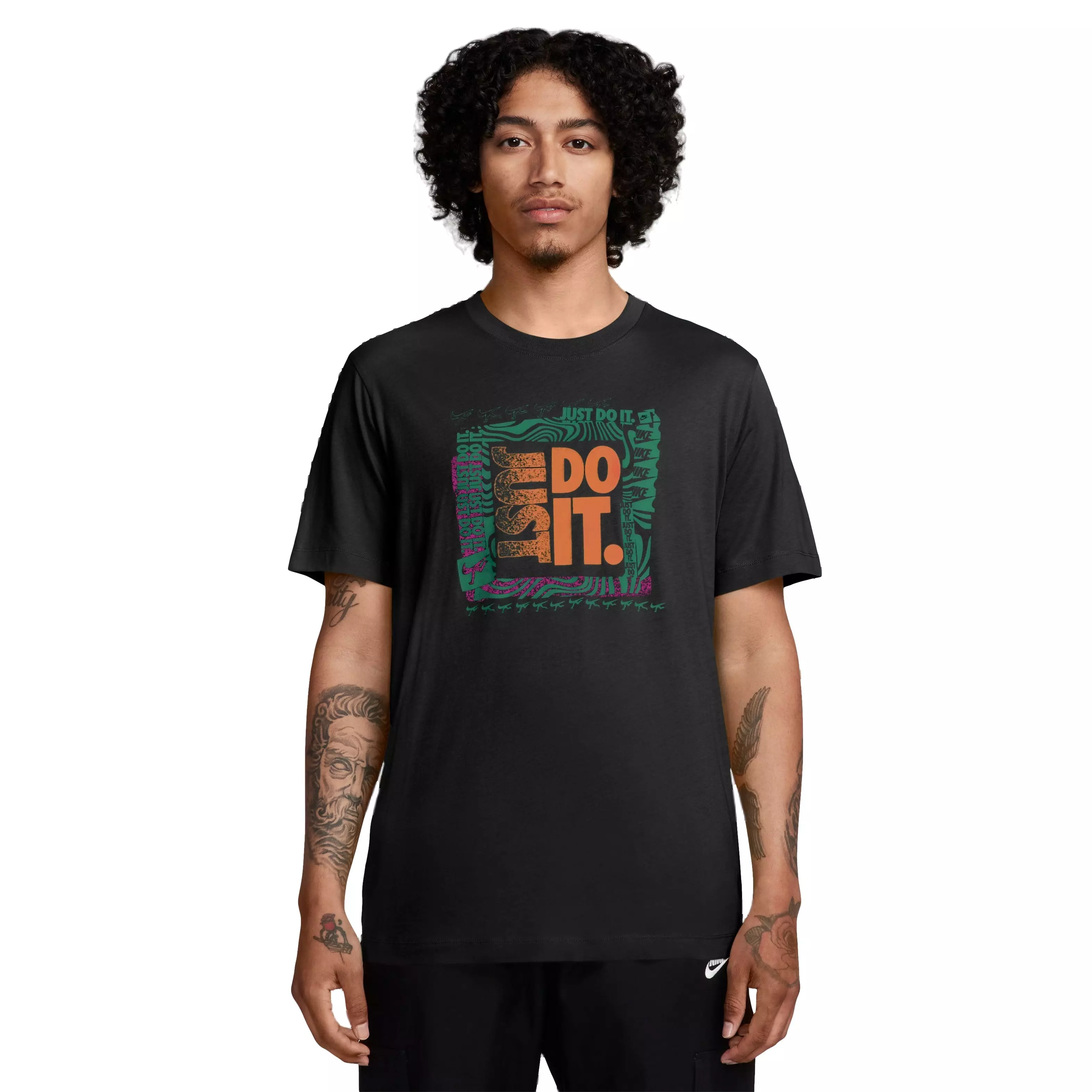Nike Men's Sportswear Brandriff Just-Do-It Tee - BLACK