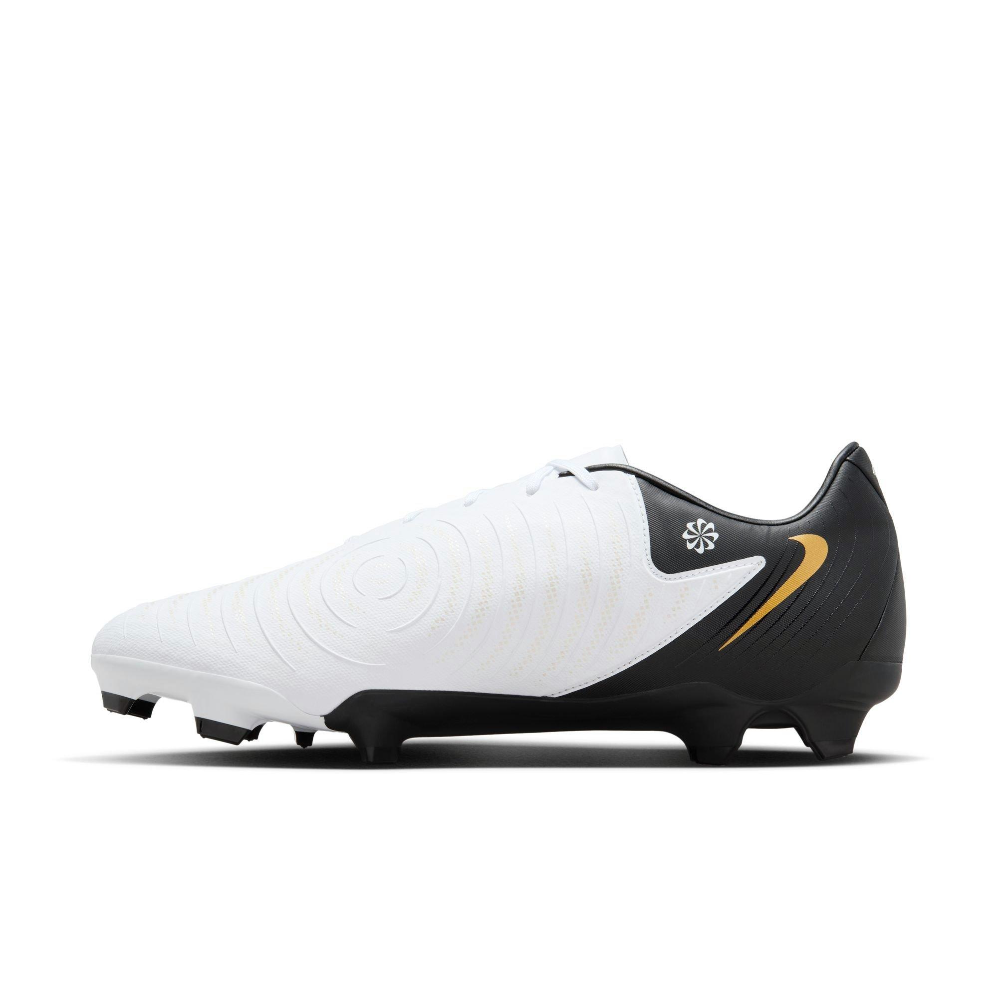 Nike Phantom GX 2 Academy MG "White/Black/Metallic Gold Coin" Men's Soccer Cleat - WHITE/BLACK Thumbnail View 4