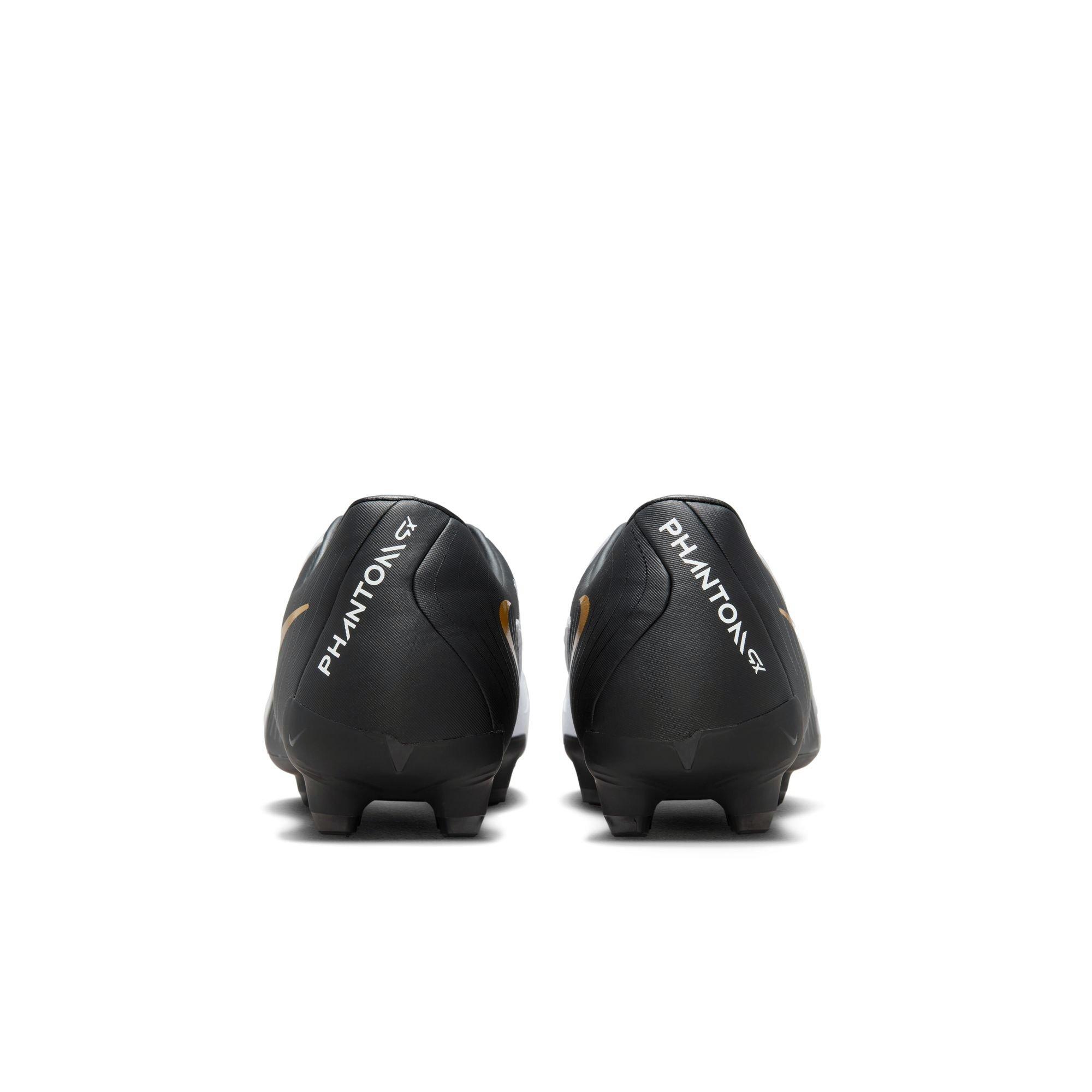 Nike Phantom GX 2 Academy MG "White/Black/Metallic Gold Coin" Men's Soccer Cleat - WHITE/BLACK Thumbnail View 9