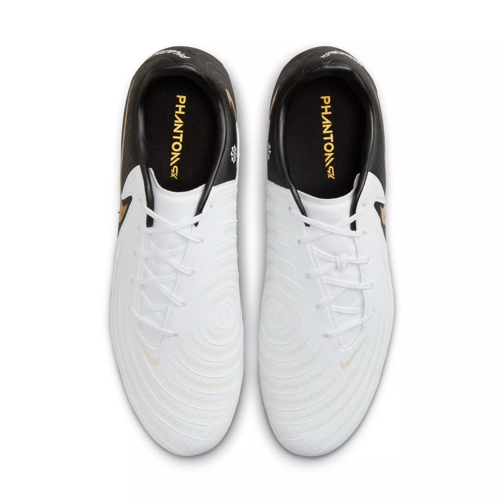 Nike Phantom GX 2 Academy MG "White/Black/Metallic Gold Coin" Men's Soccer Cleat - WHITE/BLACK