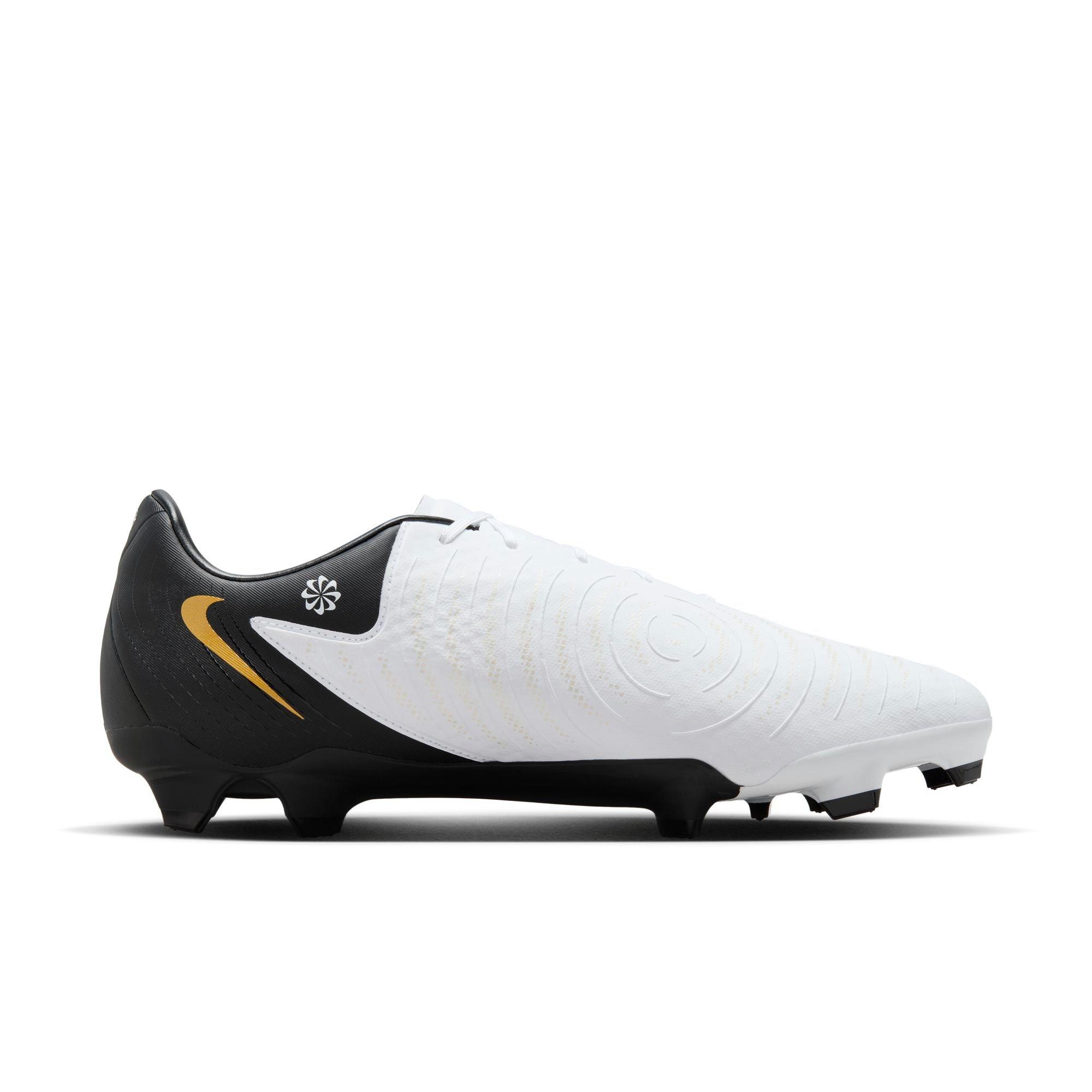 Nike Phantom GX 2 Academy MG "White/Black/Metallic Gold Coin" Men's Soccer Cleat - WHITE/BLACK Thumbnail View 2