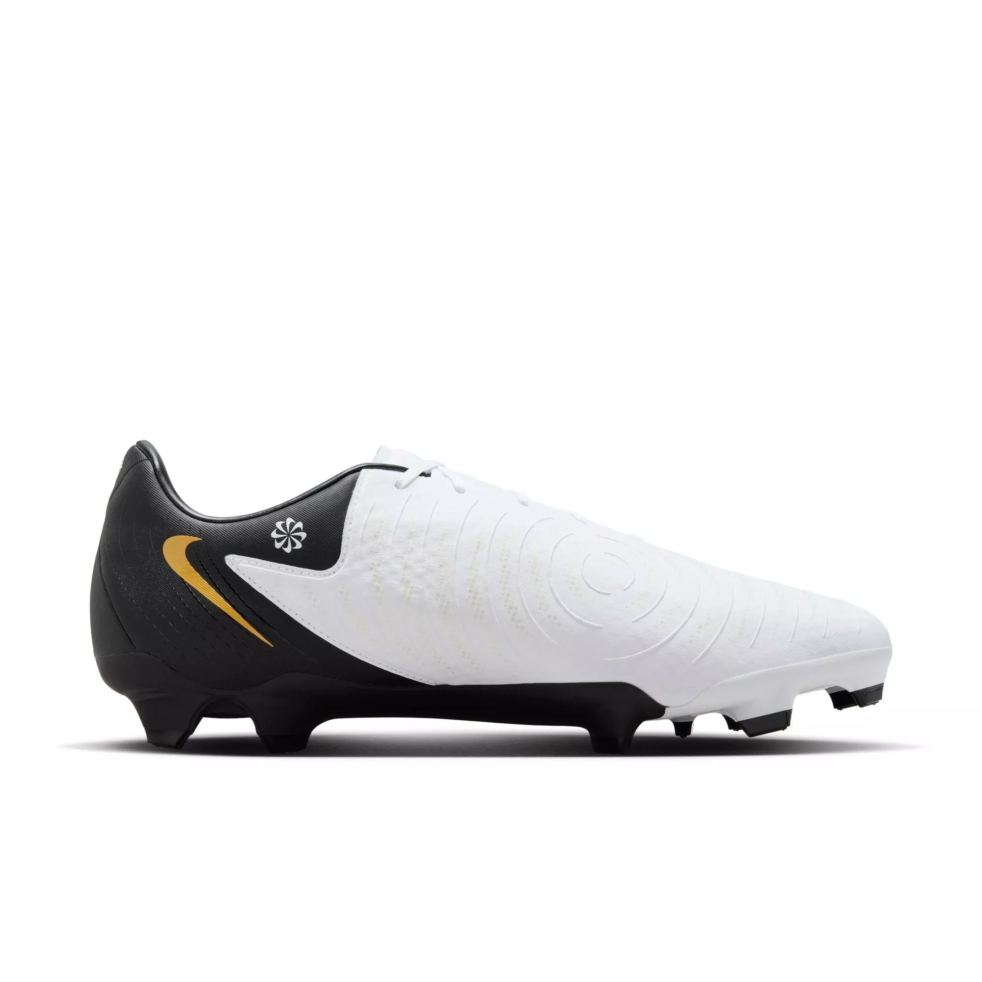 Nike Phantom GX 2 Academy MG "White/Black/Metallic Gold Coin" Men's Soccer Cleat - WHITE/BLACK