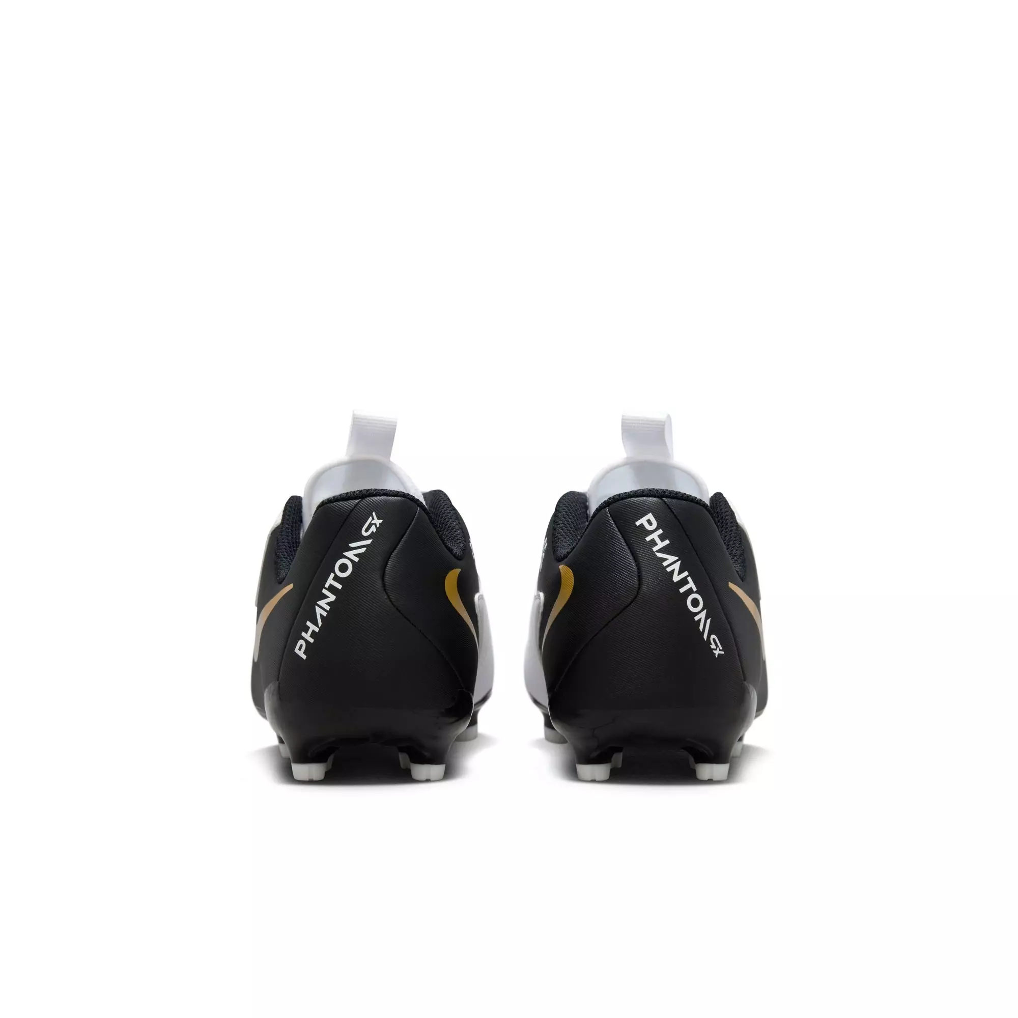 Nike Jr. Phantom GX 2 Academy "White/Black/Metallic Gold Coin" Grade School Kids' Soccer Cleat - WHITE/BLACK