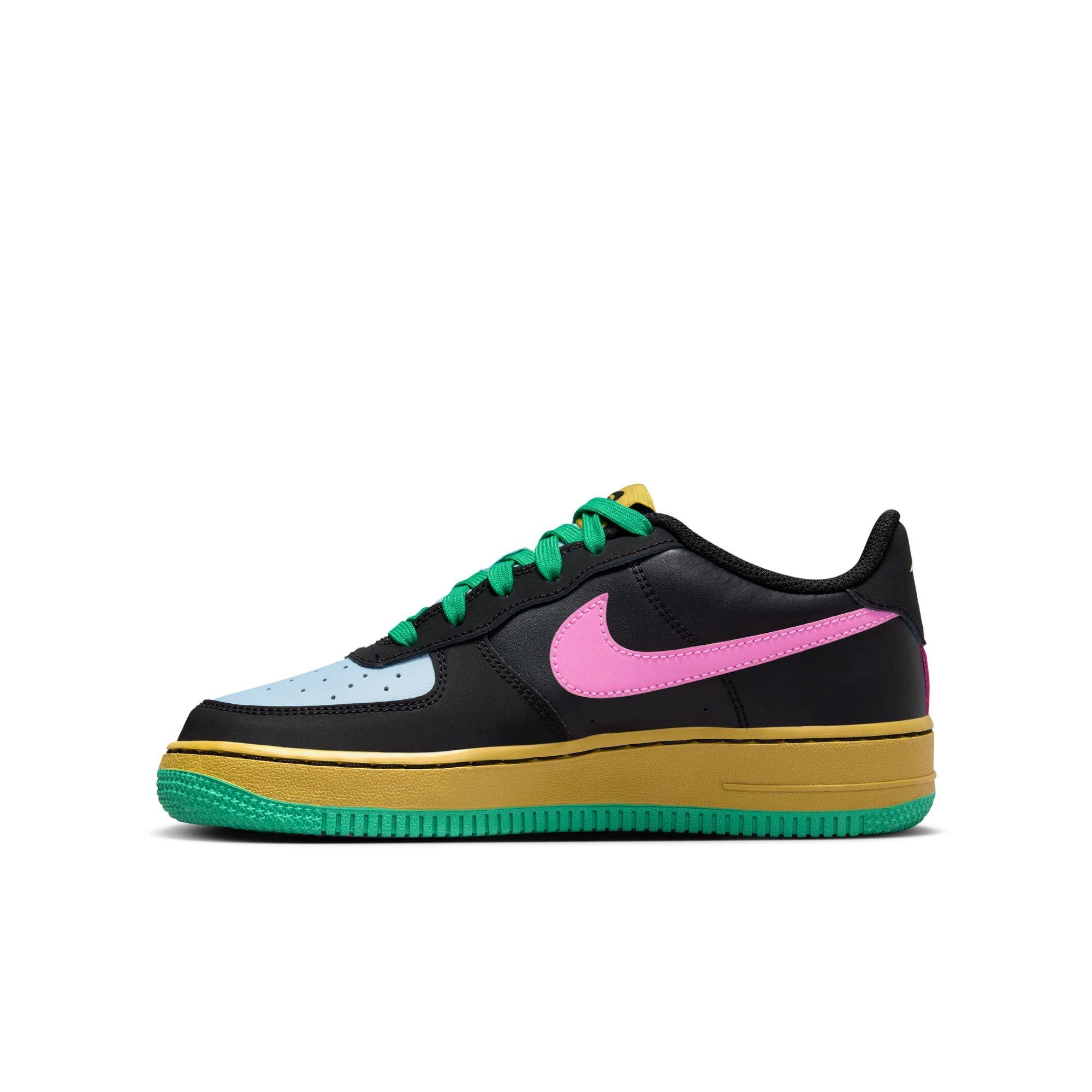 Nike Air Force 1 LV8 Low Grade School Girls' Black/Summit White/Lt Armory Blue Shoe