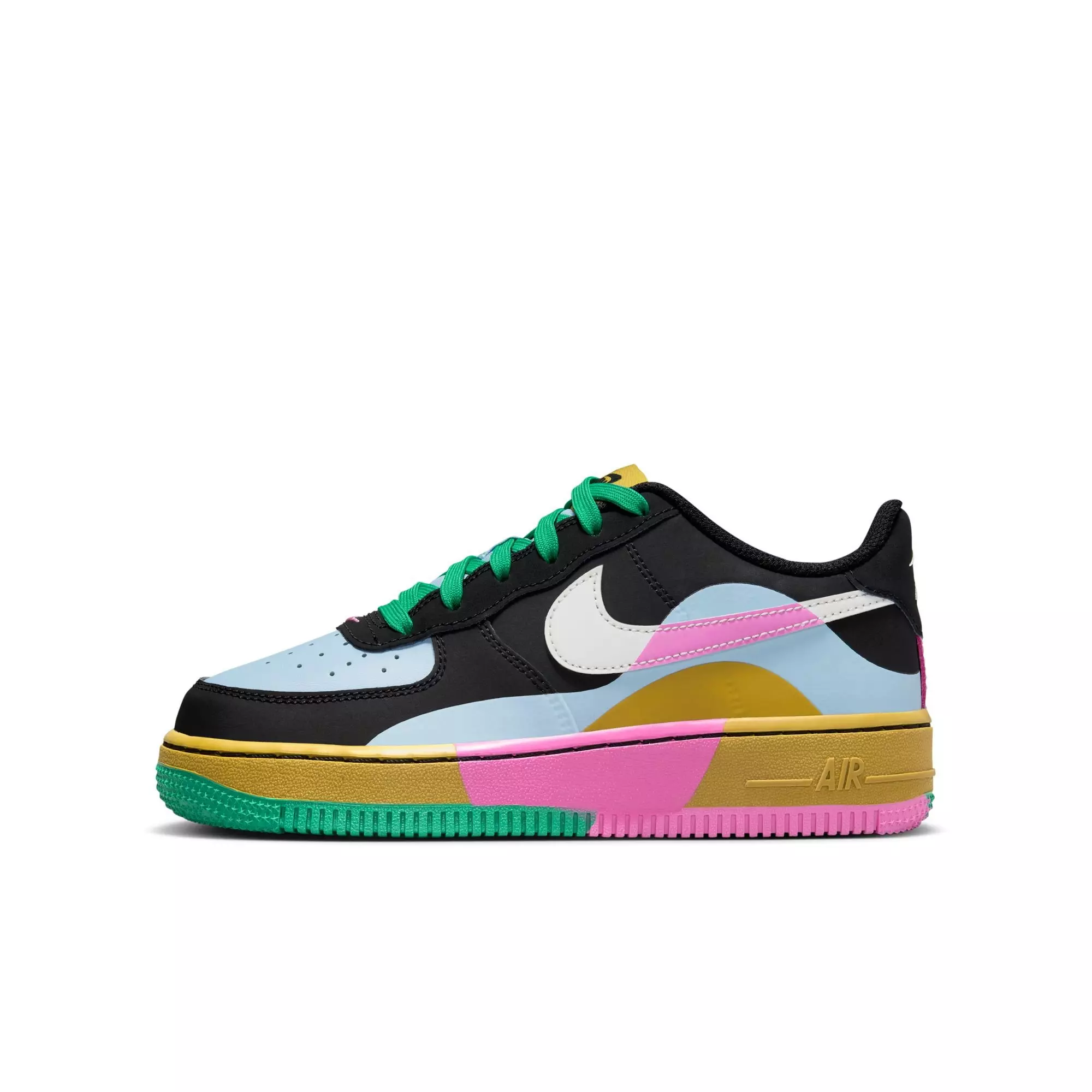 Nike Air Force 1 LV8 Low "Black/Summit White/Lt Armory Blue" Grade School Girls' Shoe - MULTI-COLOR