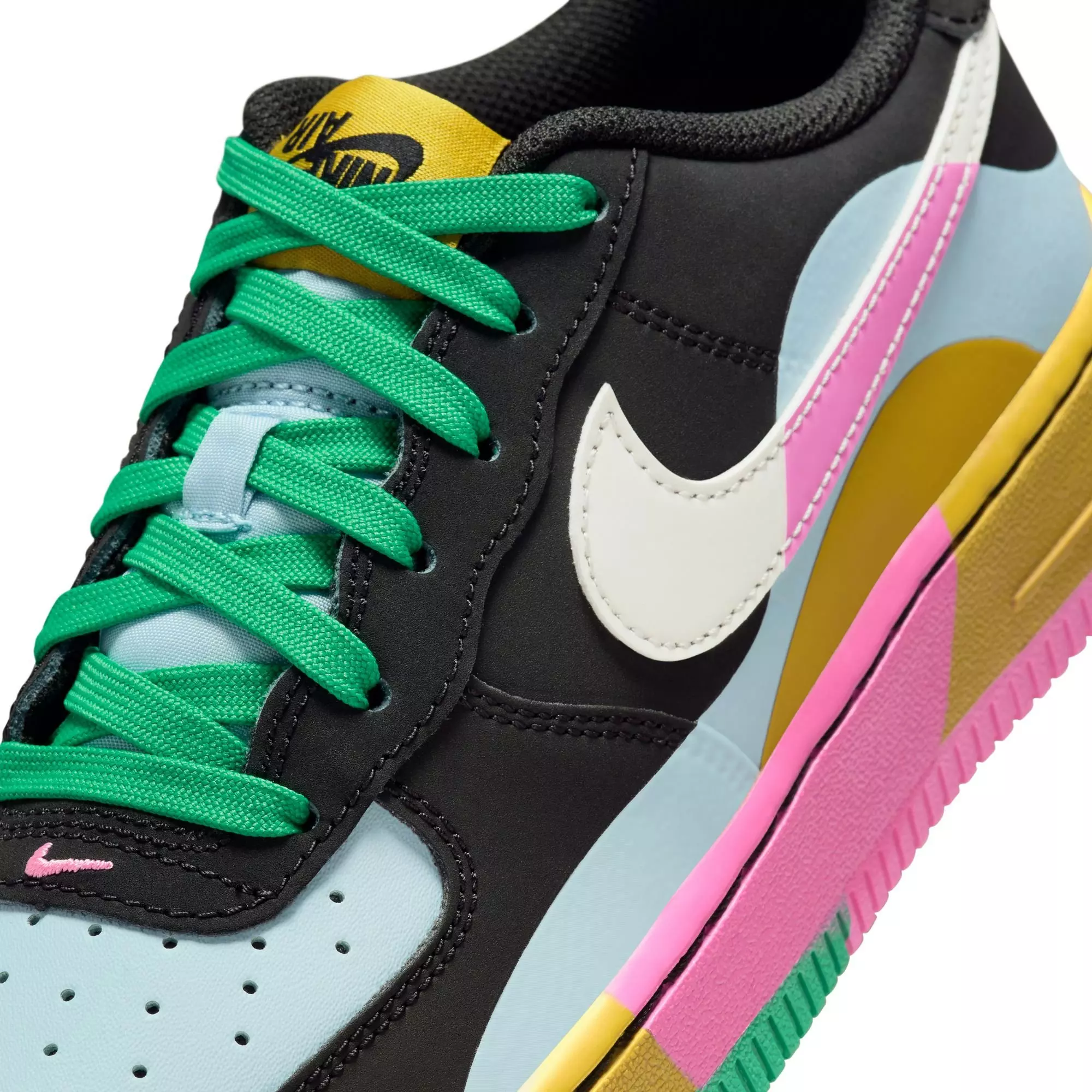 Nike Air Force 1 LV8 Low "Black/Summit White/Lt Armory Blue" Grade School Girls' Shoe - MULTI-COLOR