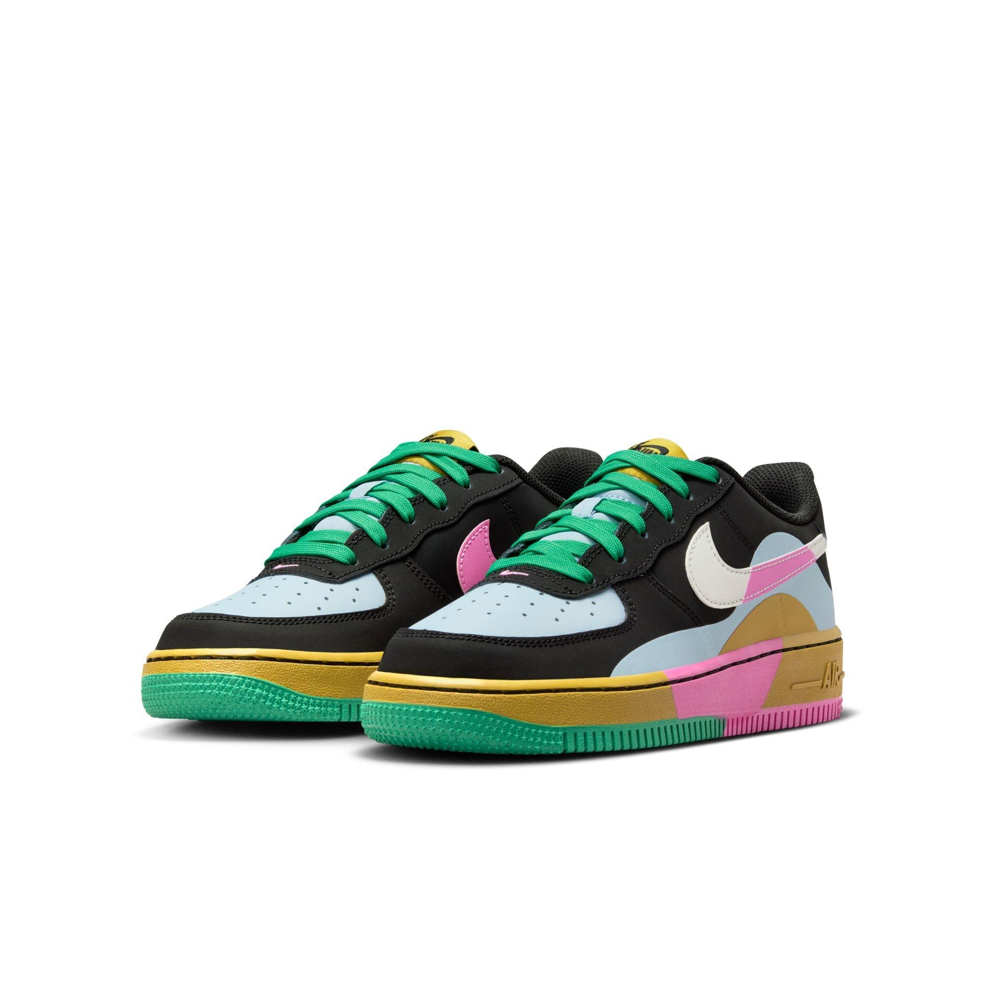 Nike Air Force 1 LV8 Low Grade School Girls' Black/Summit White/Lt Armory Blue Shoe