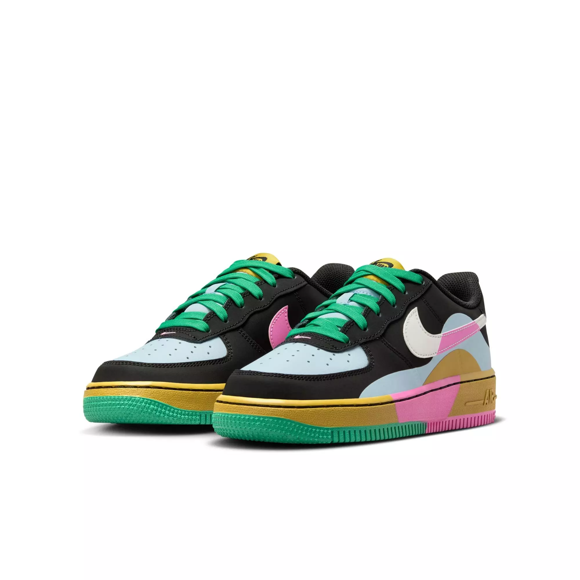 Nike Air Force 1 LV8 Low "Black/Summit White/Lt Armory Blue" Grade School Girls' Shoe - MULTI-COLOR