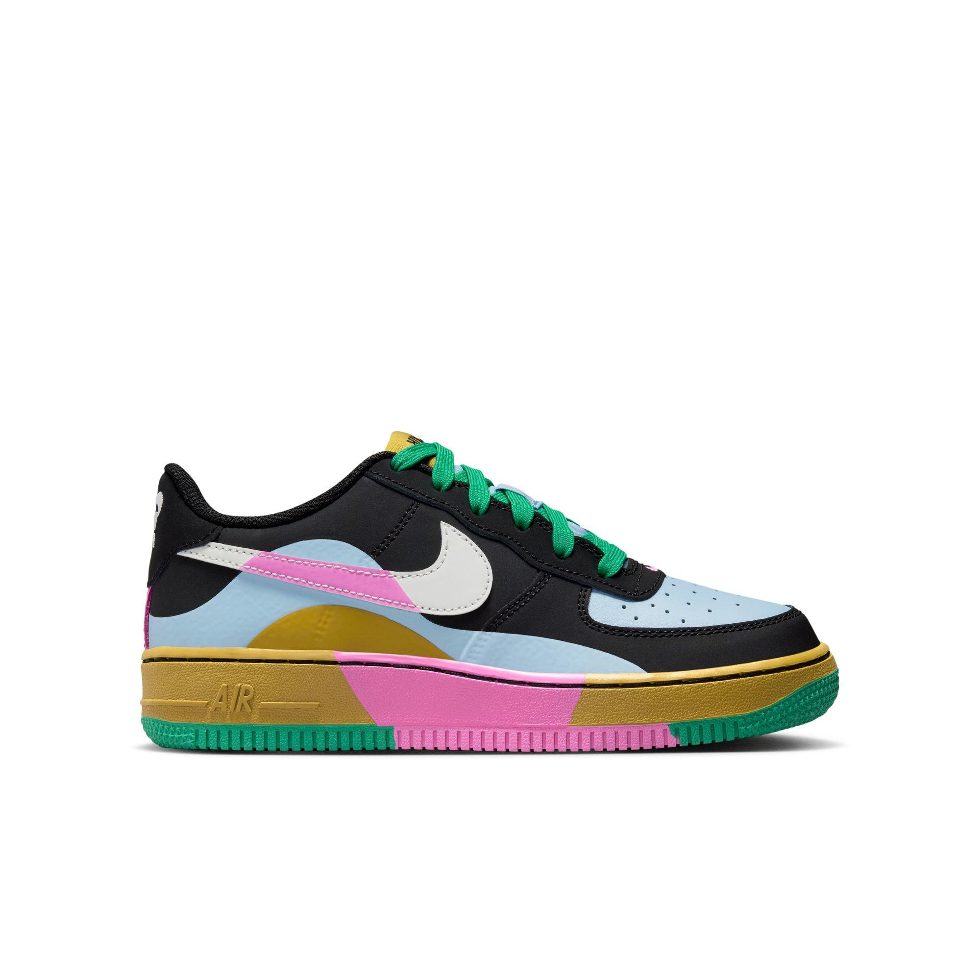 Nike Air Force 1 LV8 Low Black/Summit White/Lt Armory Blue Grade School  Girls' Shoe - Hibbett