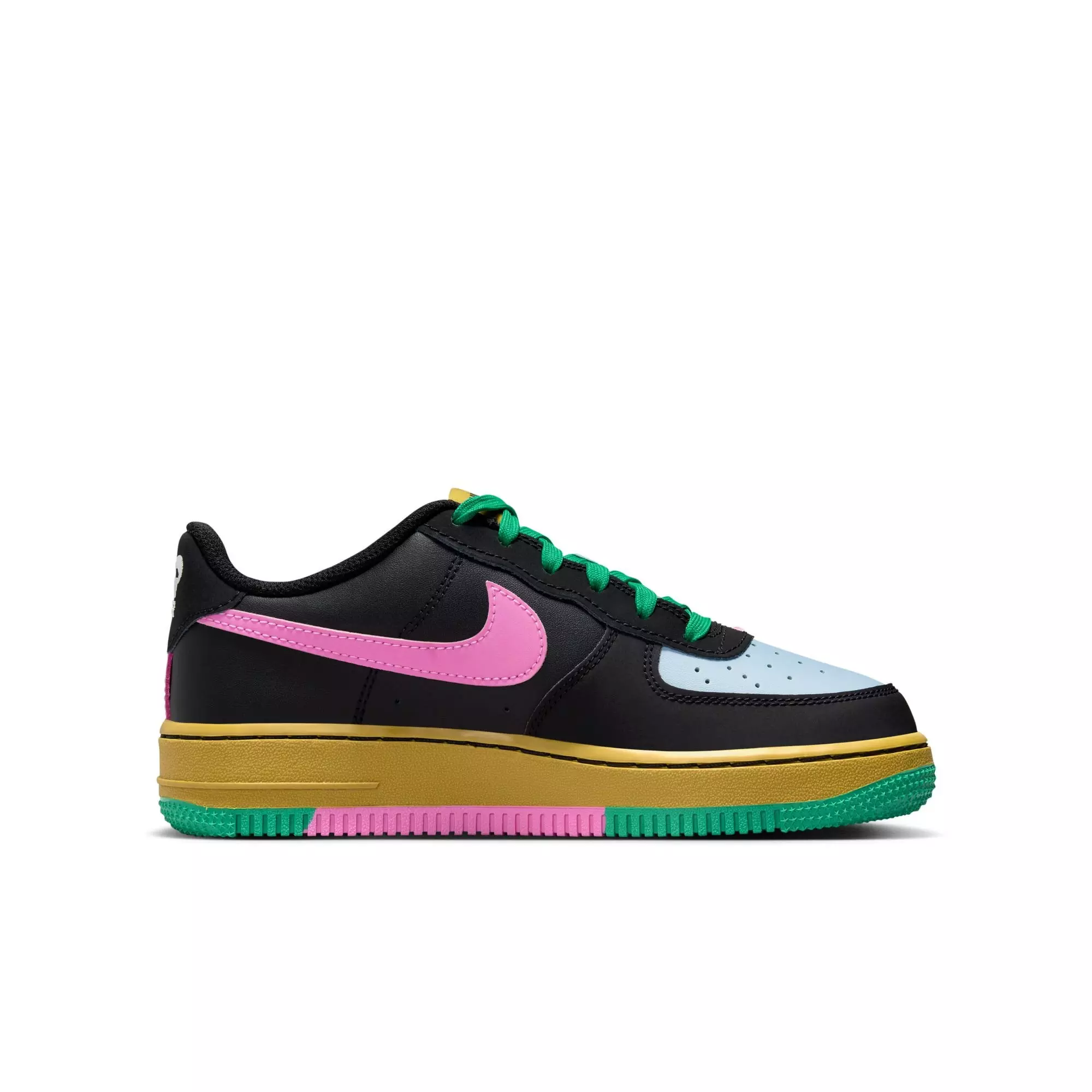 Nike Air Force 1 LV8 Low "Black/Summit White/Lt Armory Blue" Grade School Girls' Shoe - MULTI-COLOR