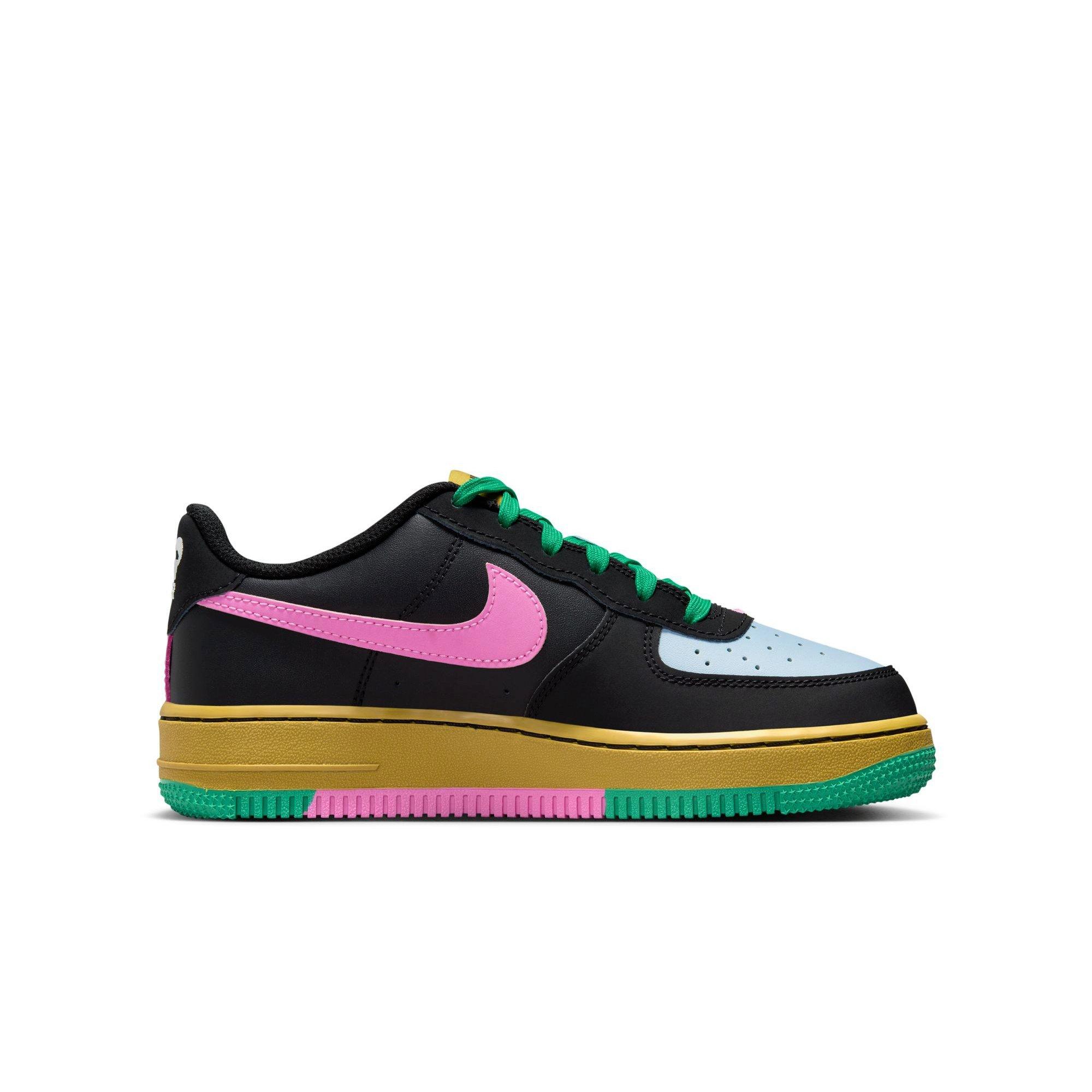 Nike Air Force 1 LV8 Low Grade School Girls' Black/Summit White/Lt Armory Blue Shoe