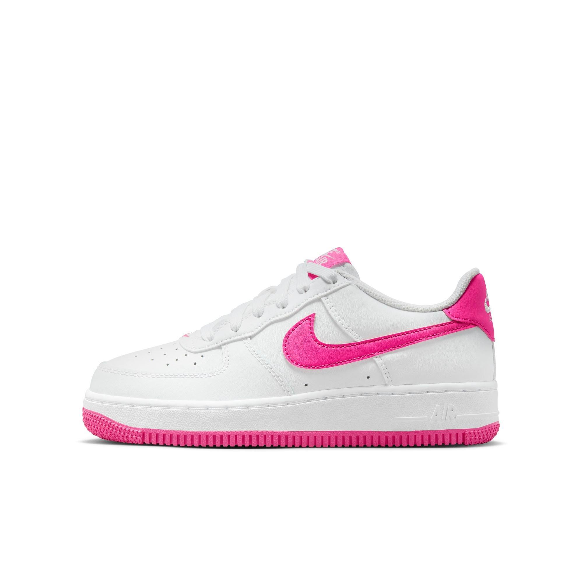 Nike Air Force 1 LV8 2 Grade School Girls' "White/Laser Fuchsia" Shoe