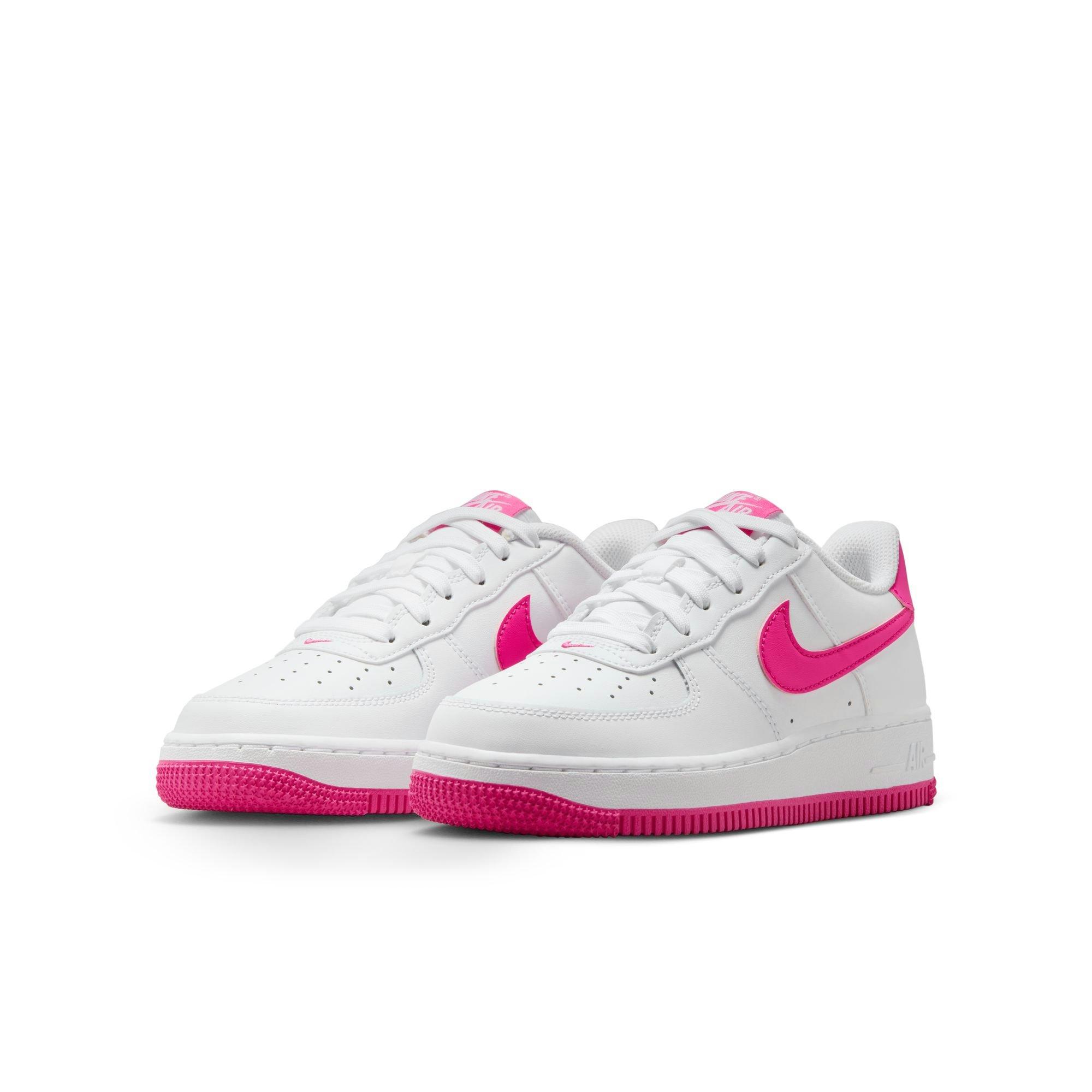 Nike Air Force 1 LV8 2 Grade School Girls' White/Laser Fuchsia Shoe