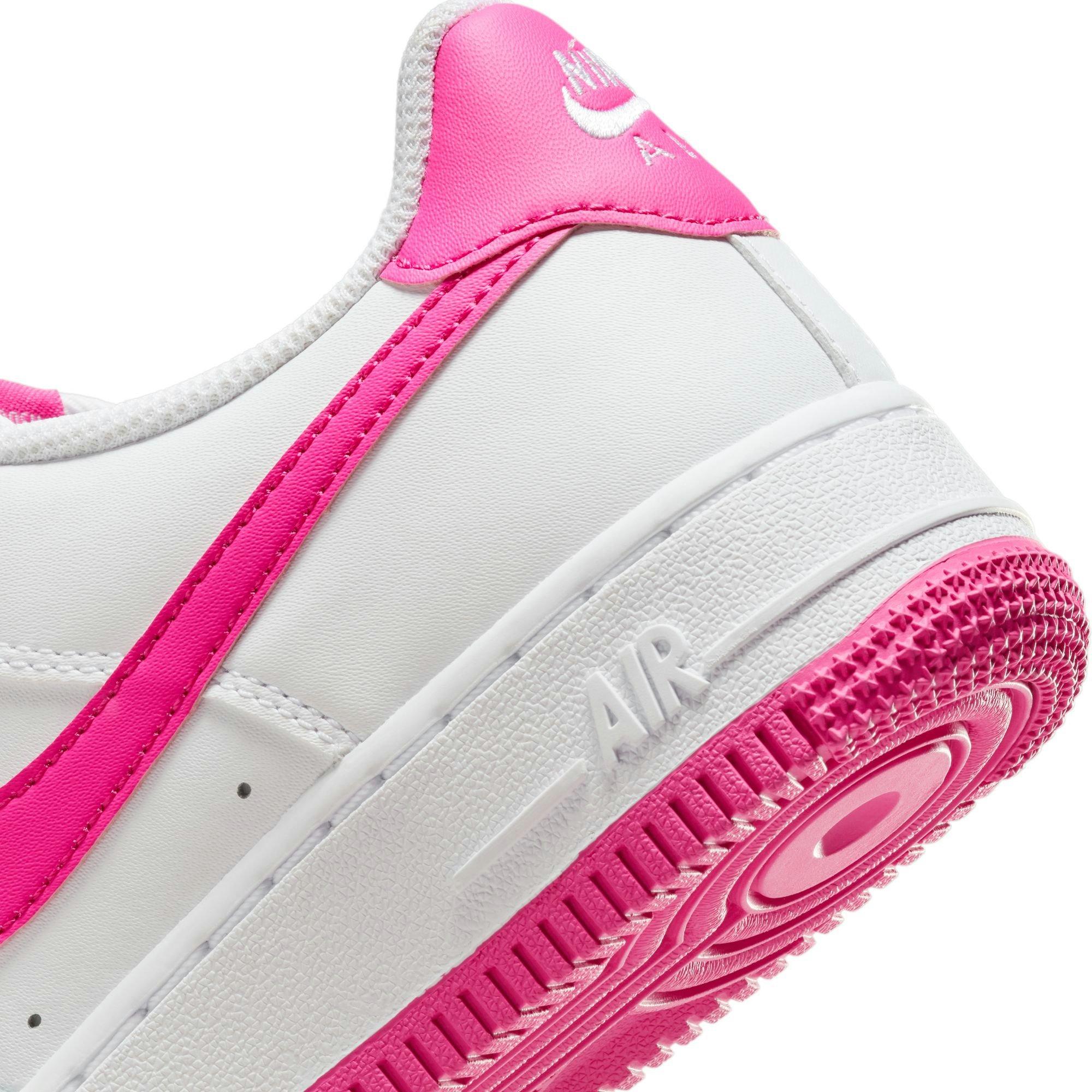 Nike Air Force 1 LV8 2 Grade School Girls' White/Laser Fuchsia Shoe