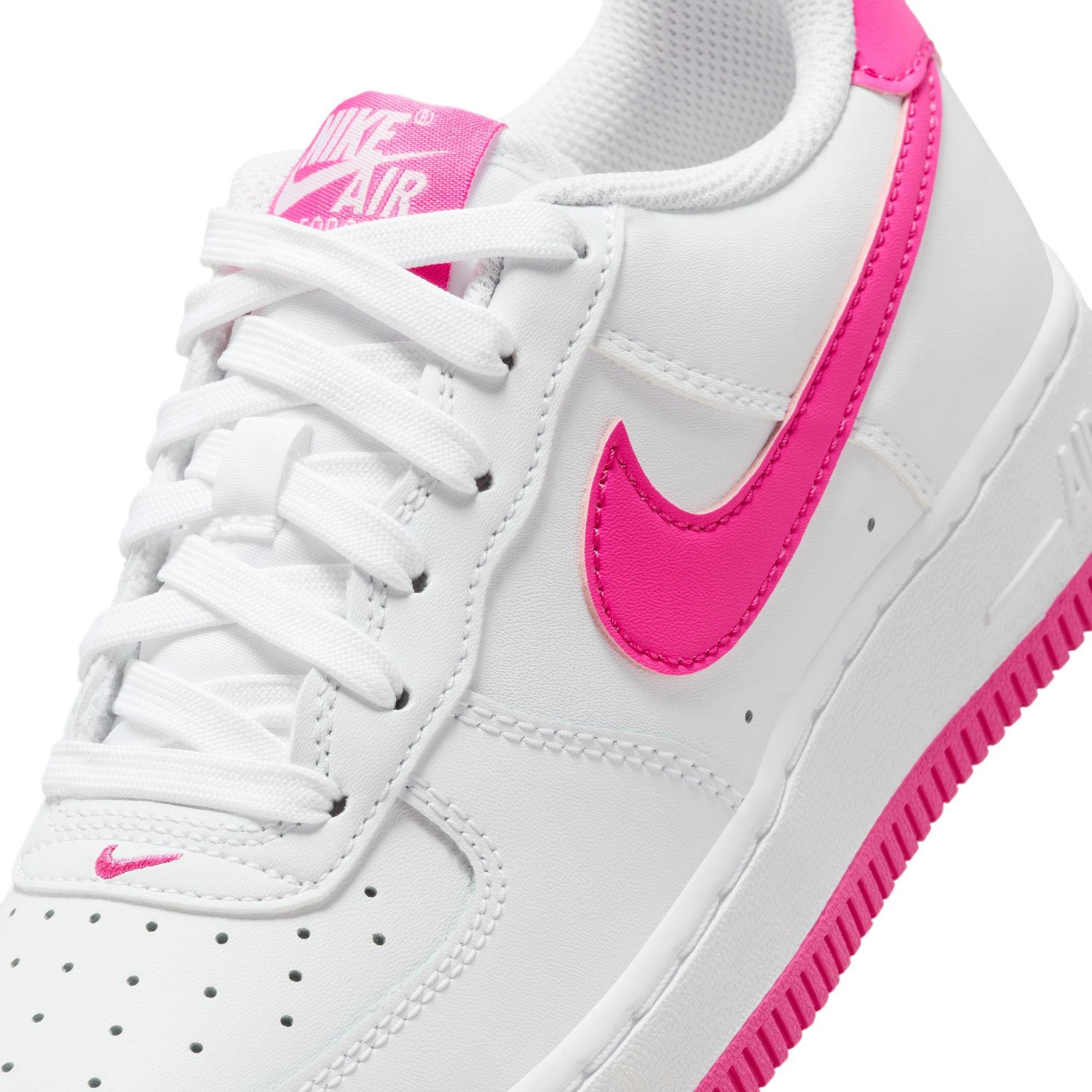 Nike Air Force 1 LV8 2 Grade School Girls' "White/Laser Fuchsia" Shoe