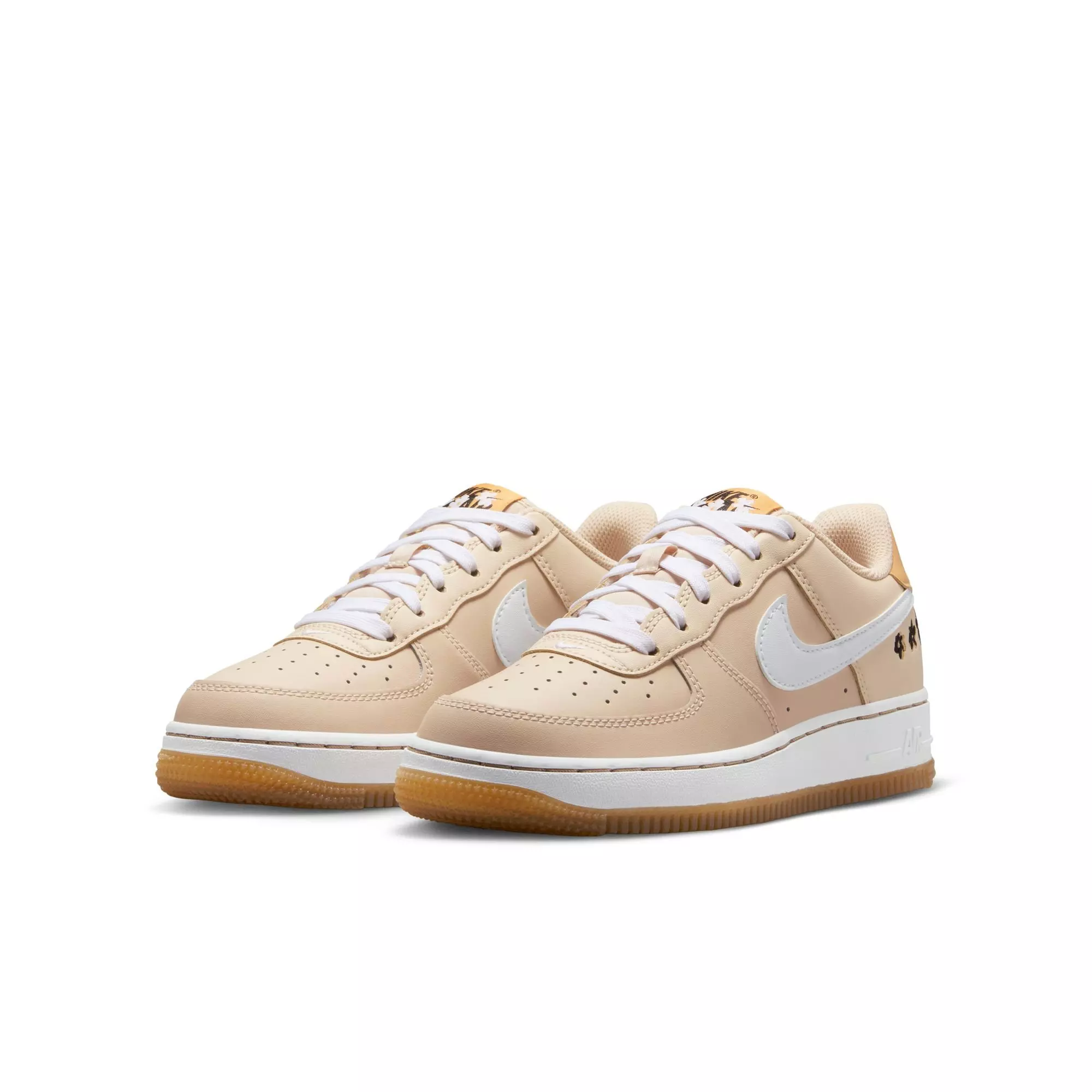 Nike Air Force 1 LV8 2 "Sanddrift/White/Twine/Black" Grade School Girls' Shoe - SAND