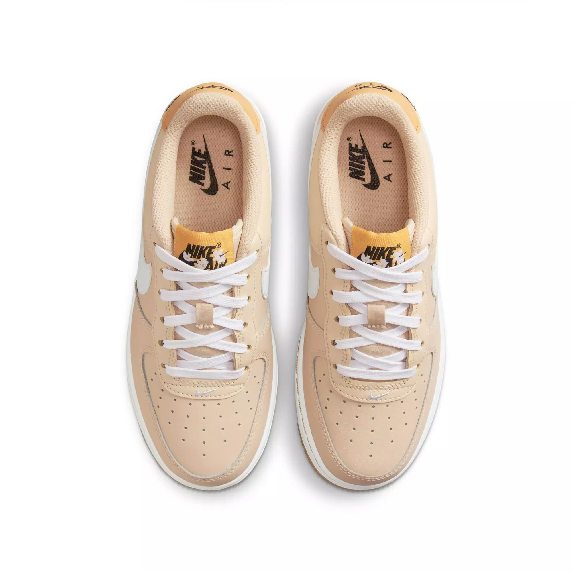 Nike Air Force 1 LV8 2 "Sanddrift/White/Twine/Black" Grade School Girls' Shoe - SAND