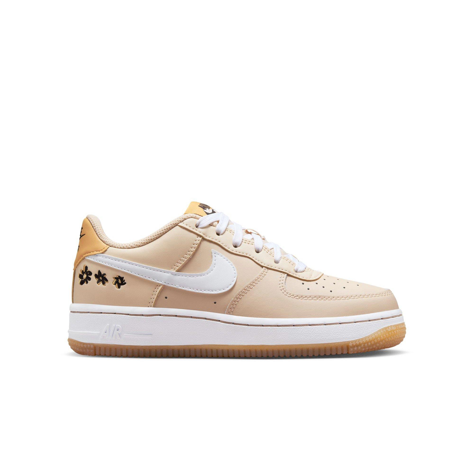 Nike Air Force 1 LV8 2 "Sanddrift/White/Twine/Black" Grade School Girls' Shoe - SAND Thumbnail View 1