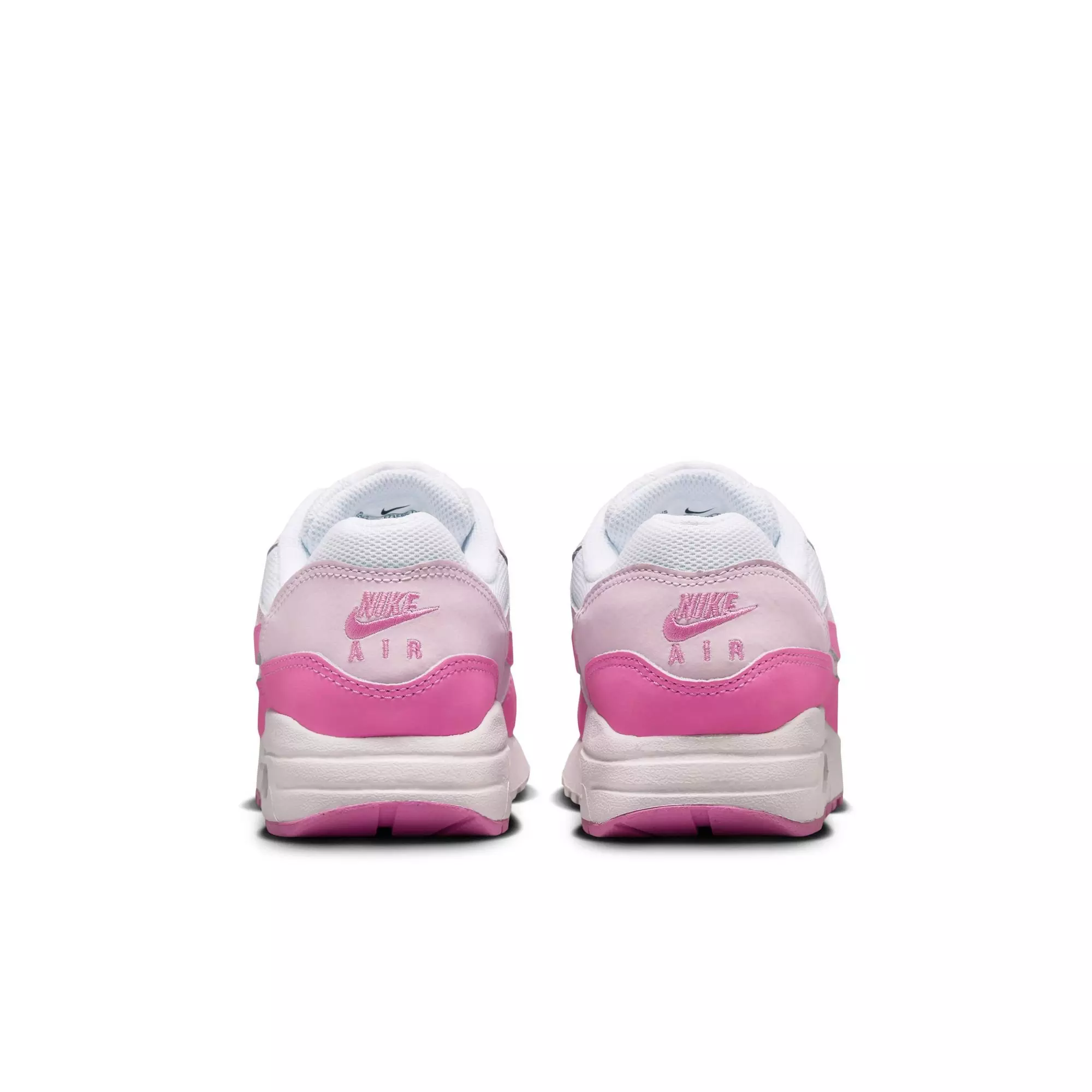 Nike Air Max 1 Gel "White/Playful Pink/Pink Foam" Grade School Girl's Shoe - PINK