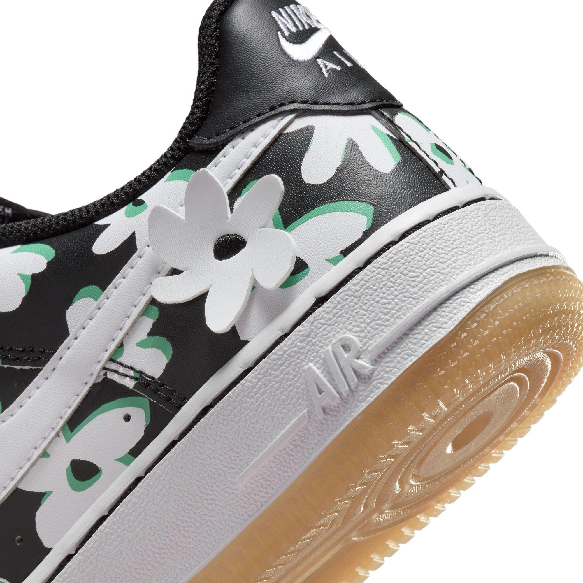 Nike Air Force 1 LV8 1 "Black/White/Spring Green" Preschool Girls' Shoe - BLACK/WHITE/GREEN Thumbnail View 12