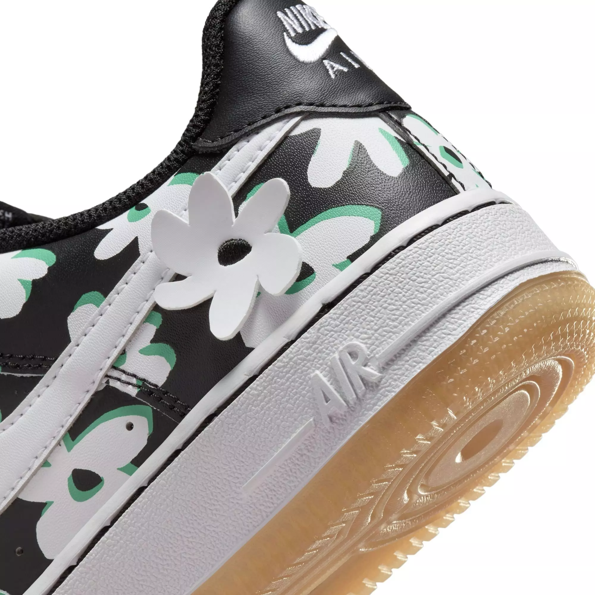 Nike Air Force 1 LV8 1 "Black/White/Spring Green" Preschool Girls' Shoe - BLACK/WHITE/GREEN