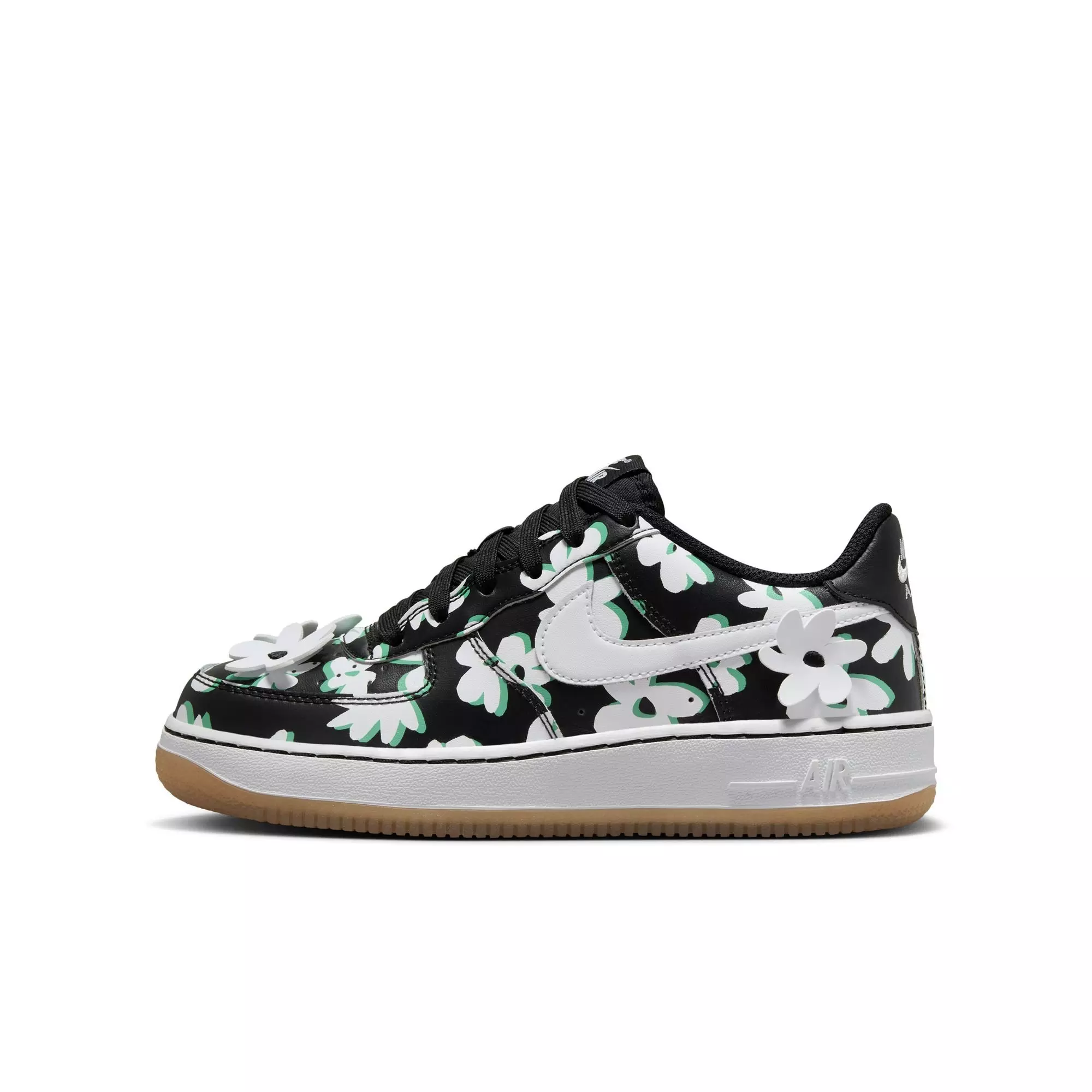 Nike Air Force 1 LV8 1 "Black/White/Spring Green" Preschool Girls' Shoe - BLACK/WHITE/GREEN