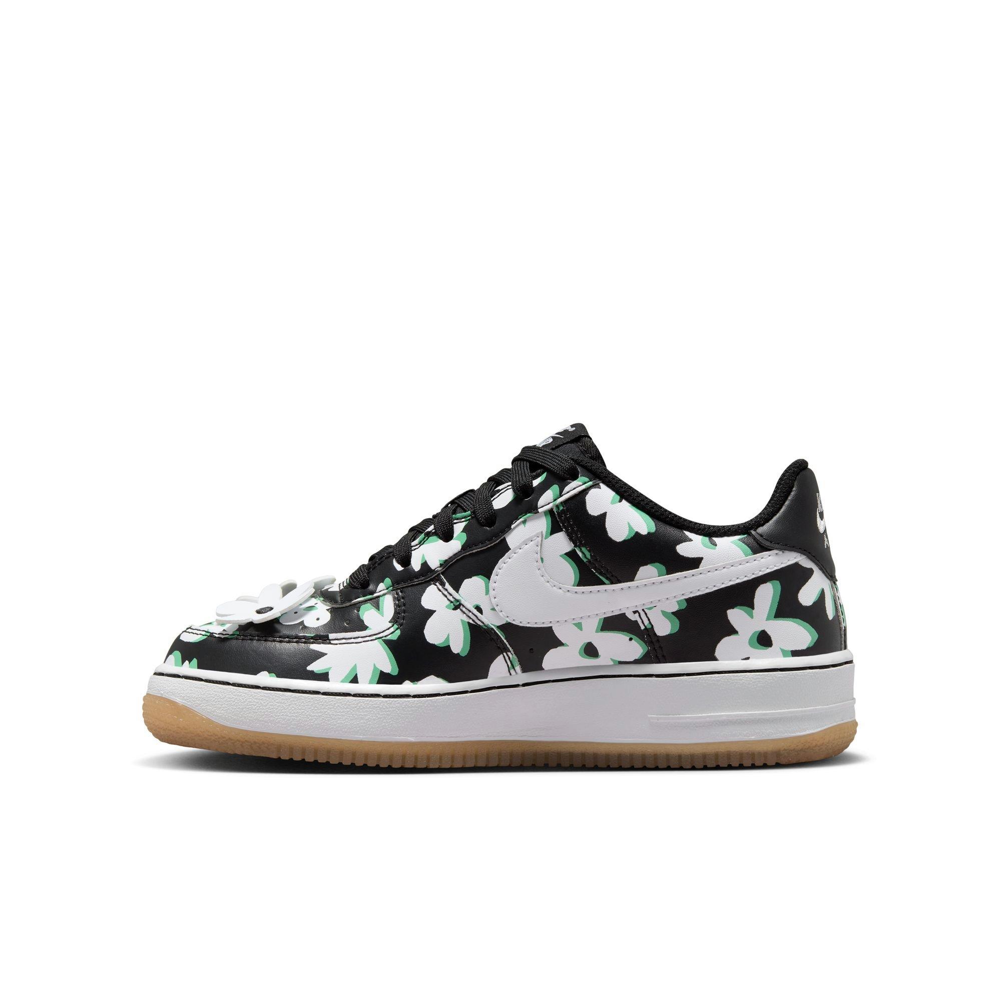 Nike Air Force 1 LV8 1 "Black/White/Spring Green" Preschool Girls' Shoe - BLACK/WHITE/GREEN Thumbnail View 4