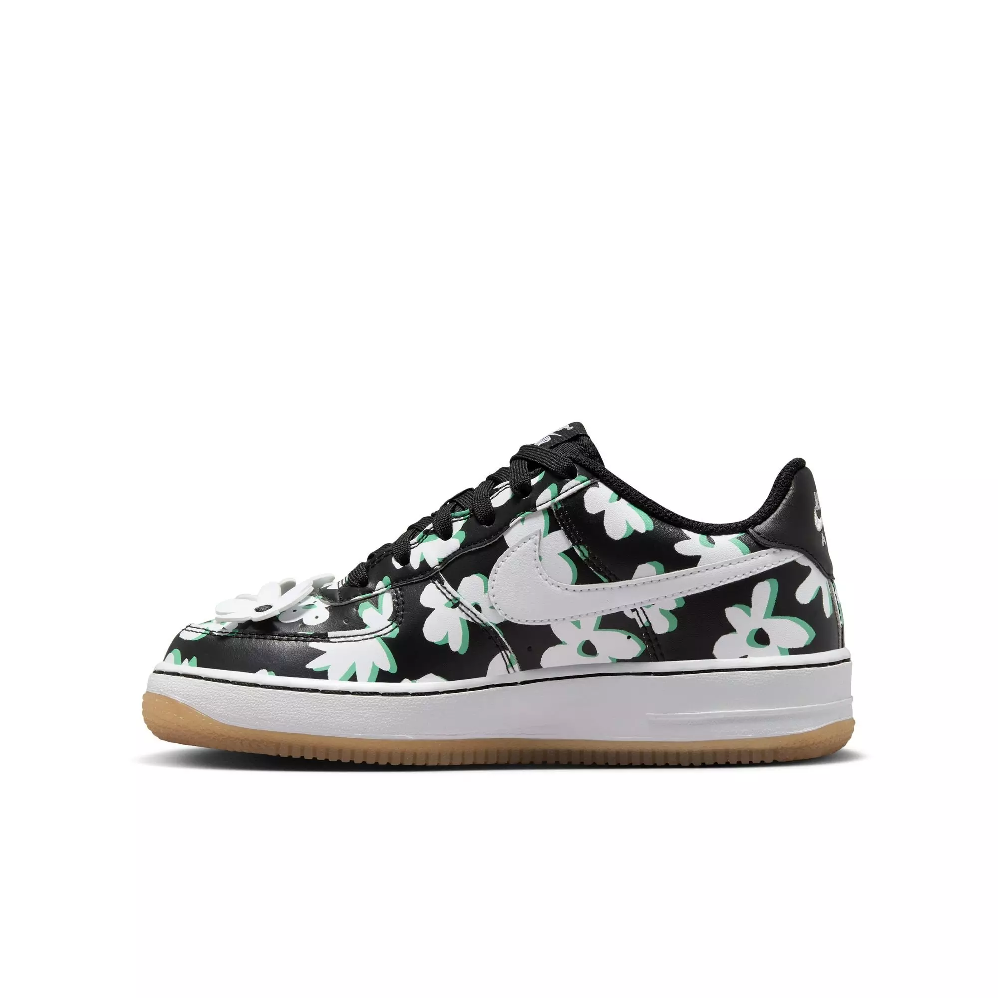Nike Air Force 1 LV8 1 "Black/White/Spring Green" Preschool Girls' Shoe - BLACK/WHITE/GREEN