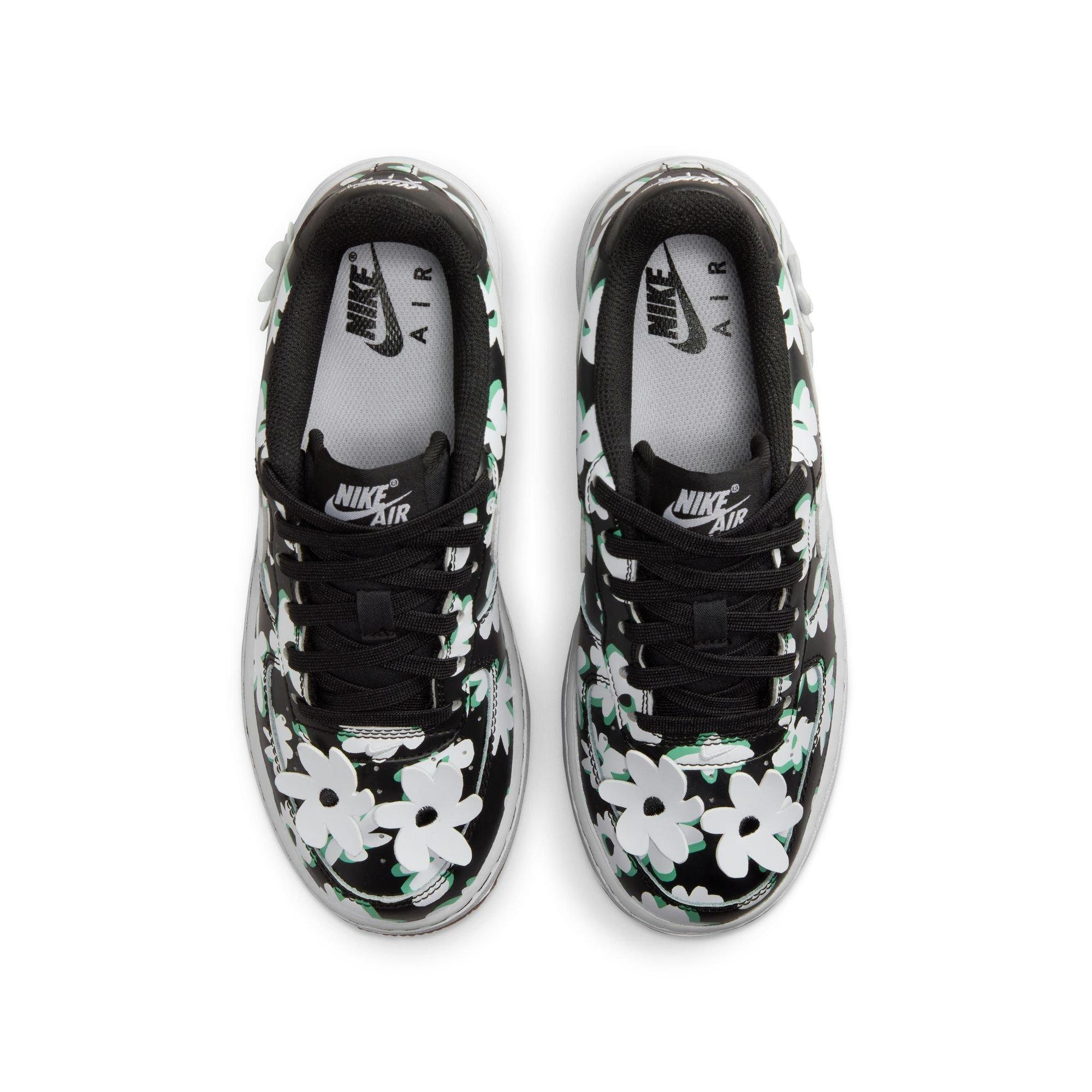 Nike Air Force 1 LV8 1 "Black/White/Spring Green" Preschool Girls' Shoe - BLACK/WHITE/GREEN Thumbnail View 7