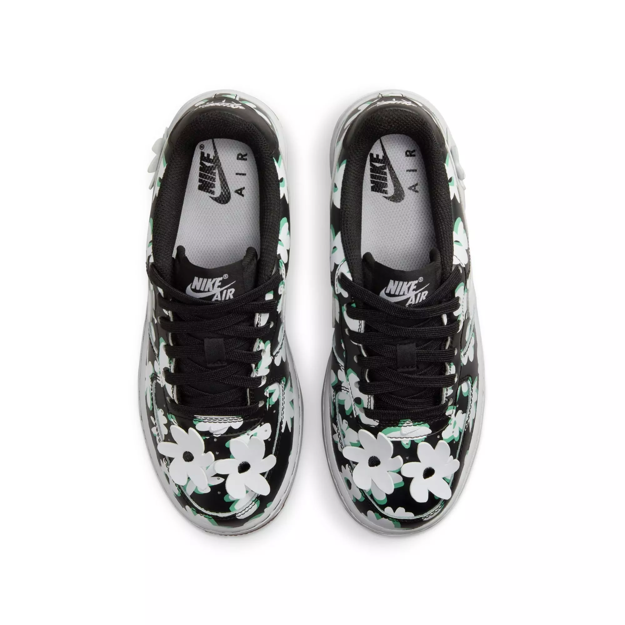 Nike Air Force 1 LV8 1 "Black/White/Spring Green" Preschool Girls' Shoe - BLACK/WHITE/GREEN