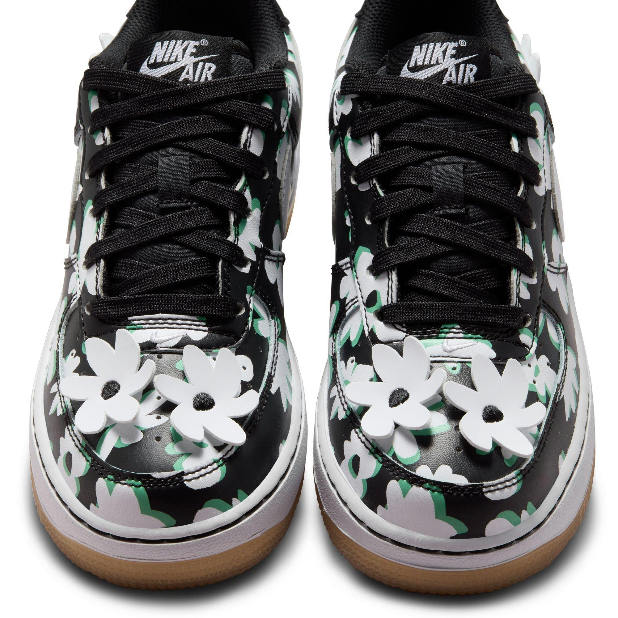 Nike Air Force 1 LV8 1 "Black/White/Spring Green" Preschool Girls' Shoe - BLACK/WHITE/GREEN Thumbnail View 8