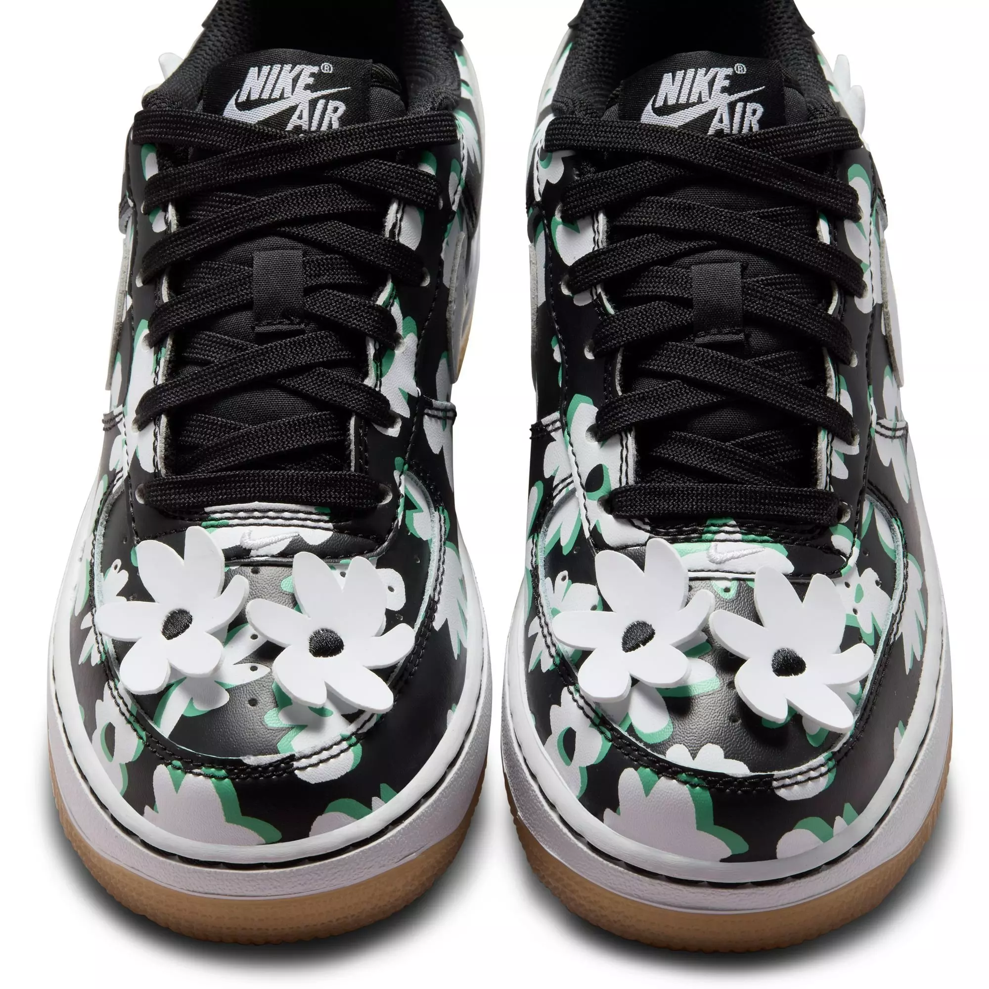 Nike Air Force 1 LV8 1 "Black/White/Spring Green" Preschool Girls' Shoe - BLACK/WHITE/GREEN