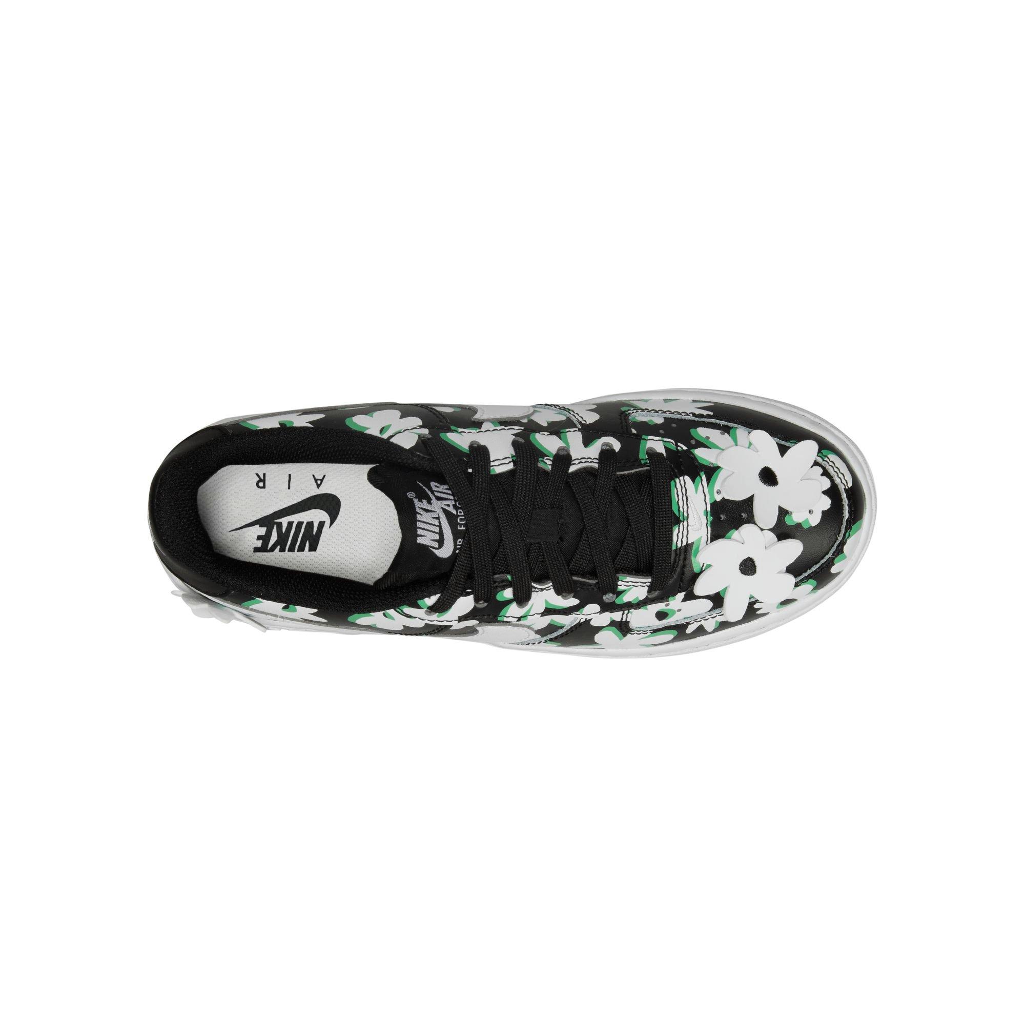 Nike Air Force 1 LV8 1 "Black/White/Spring Green" Preschool Girls' Shoe - BLACK/WHITE/GREEN Thumbnail View 9
