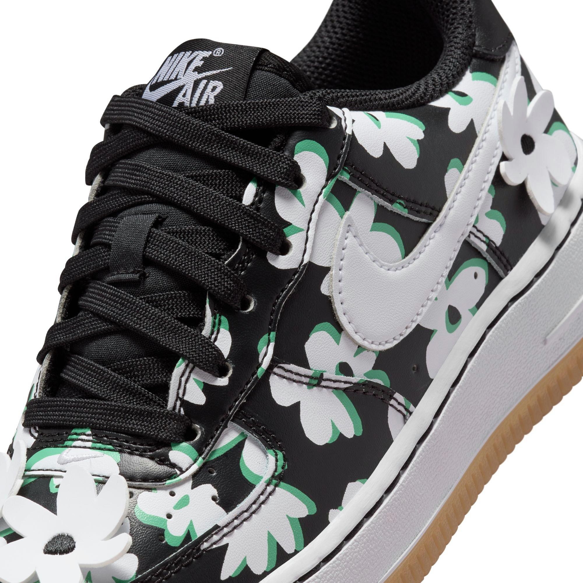 Nike Air Force 1 LV8 1 "Black/White/Spring Green" Preschool Girls' Shoe - BLACK/WHITE/GREEN Thumbnail View 11