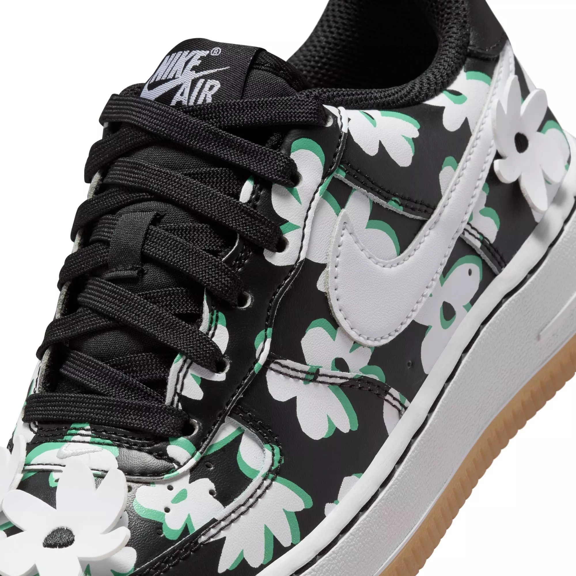 Nike Air Force 1 LV8 1 "Black/White/Spring Green" Preschool Girls' Shoe - BLACK/WHITE/GREEN