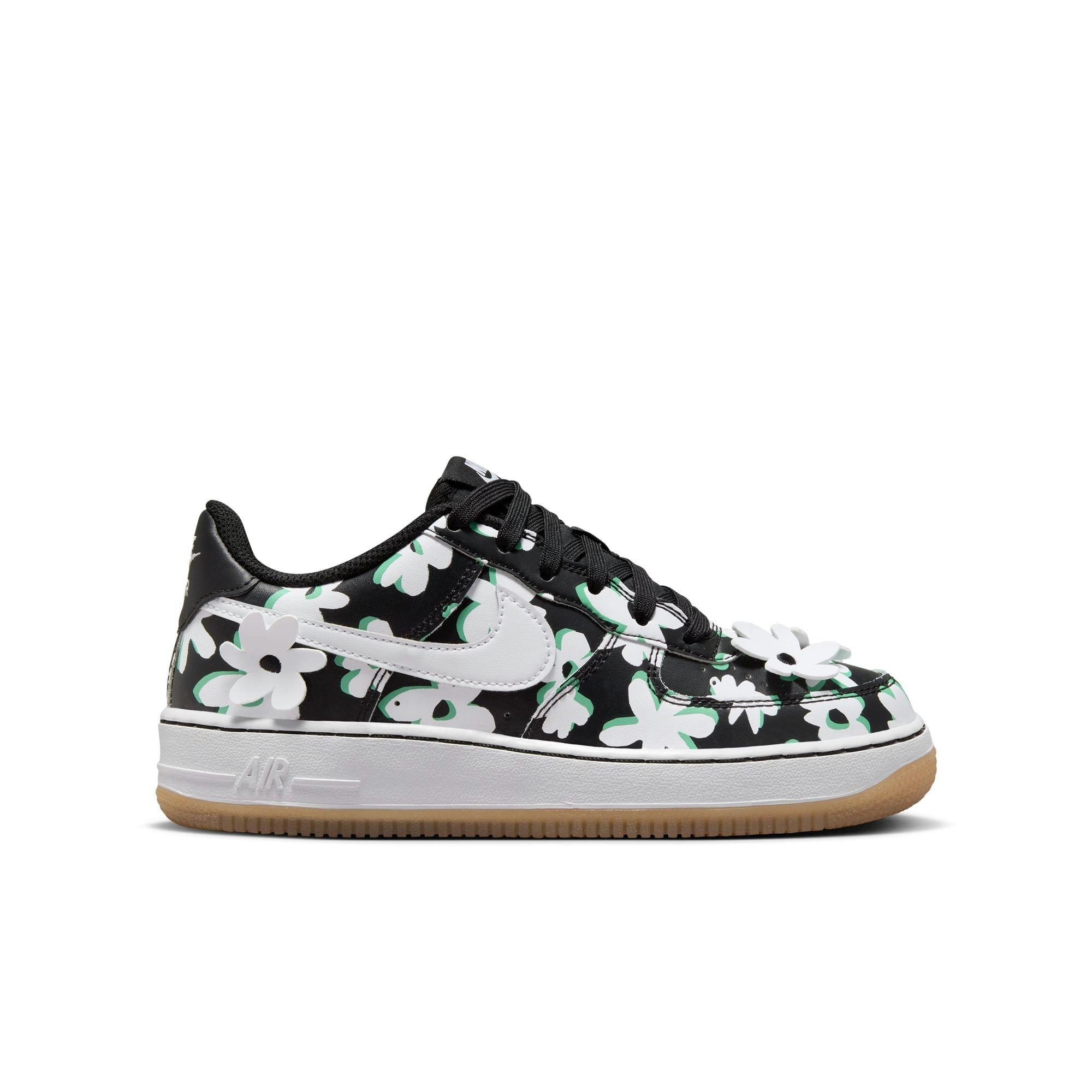 Nike Air Force 1 LV8 1 "Black/White/Spring Green" Preschool Girls' Shoe - BLACK/WHITE/GREEN Thumbnail View 1