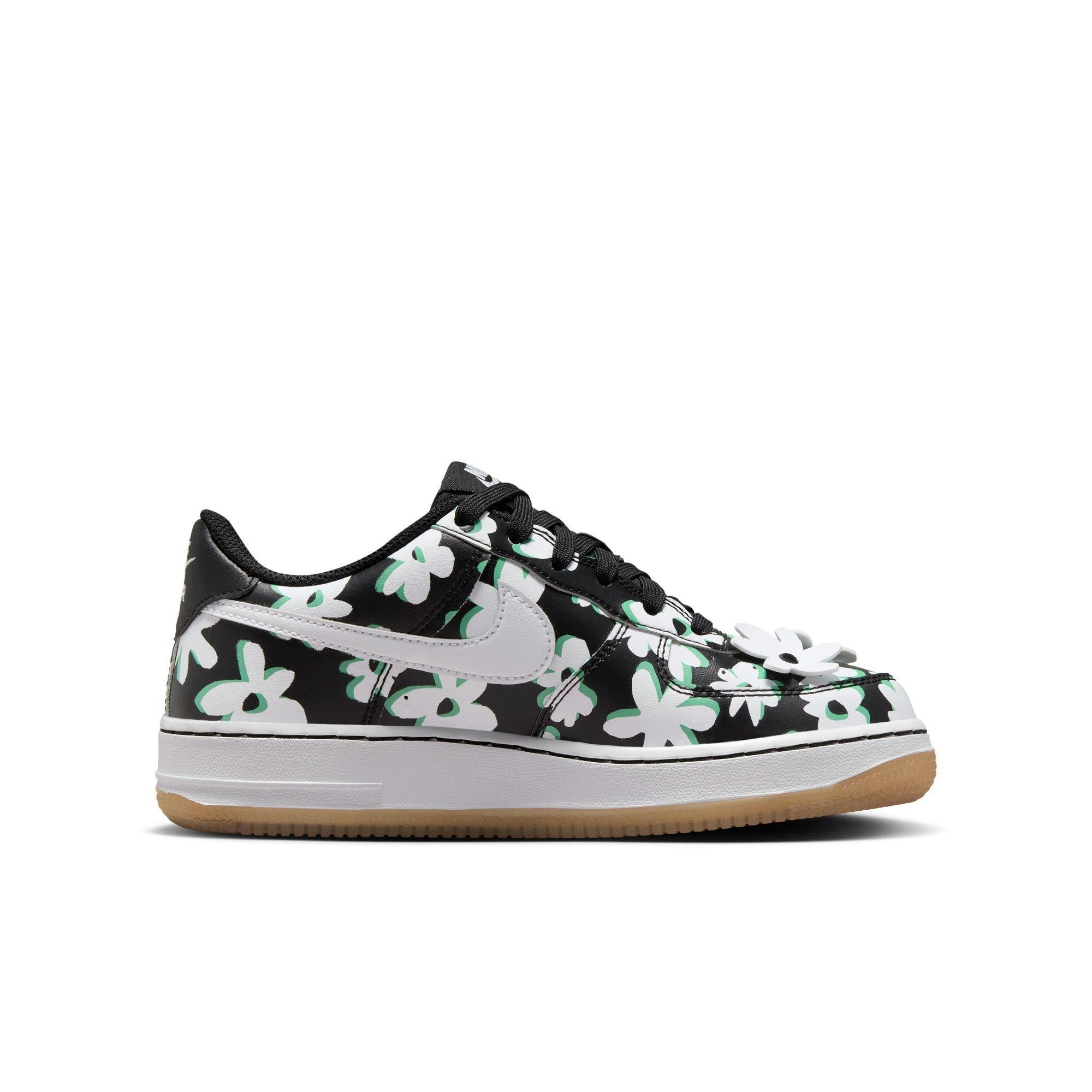 Nike Air Force 1 LV8 1 "Black/White/Spring Green" Preschool Girls' Shoe - BLACK/WHITE/GREEN Thumbnail View 2