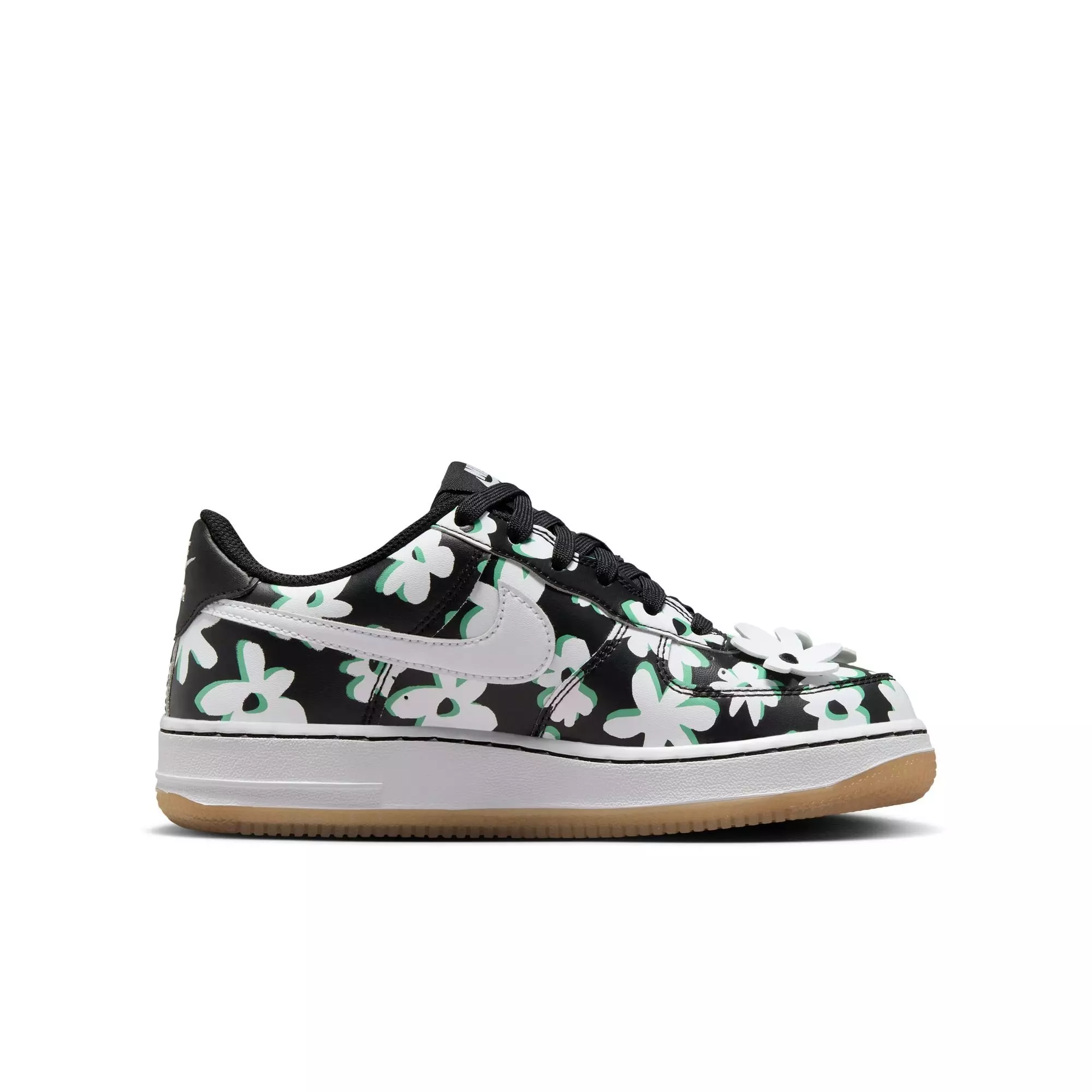 Nike Air Force 1 LV8 1 "Black/White/Spring Green" Preschool Girls' Shoe - BLACK/WHITE/GREEN