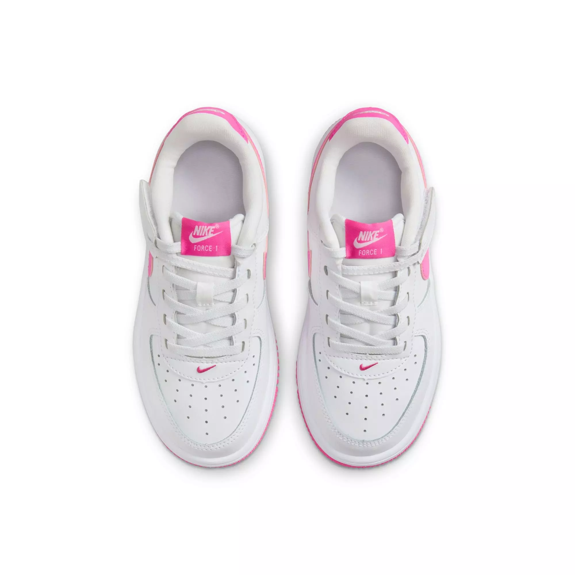 Nike Air Force 1 Low EasyOn "White/Laser Fuchsia" Preschool Girls' Shoe - WHITE/PINK